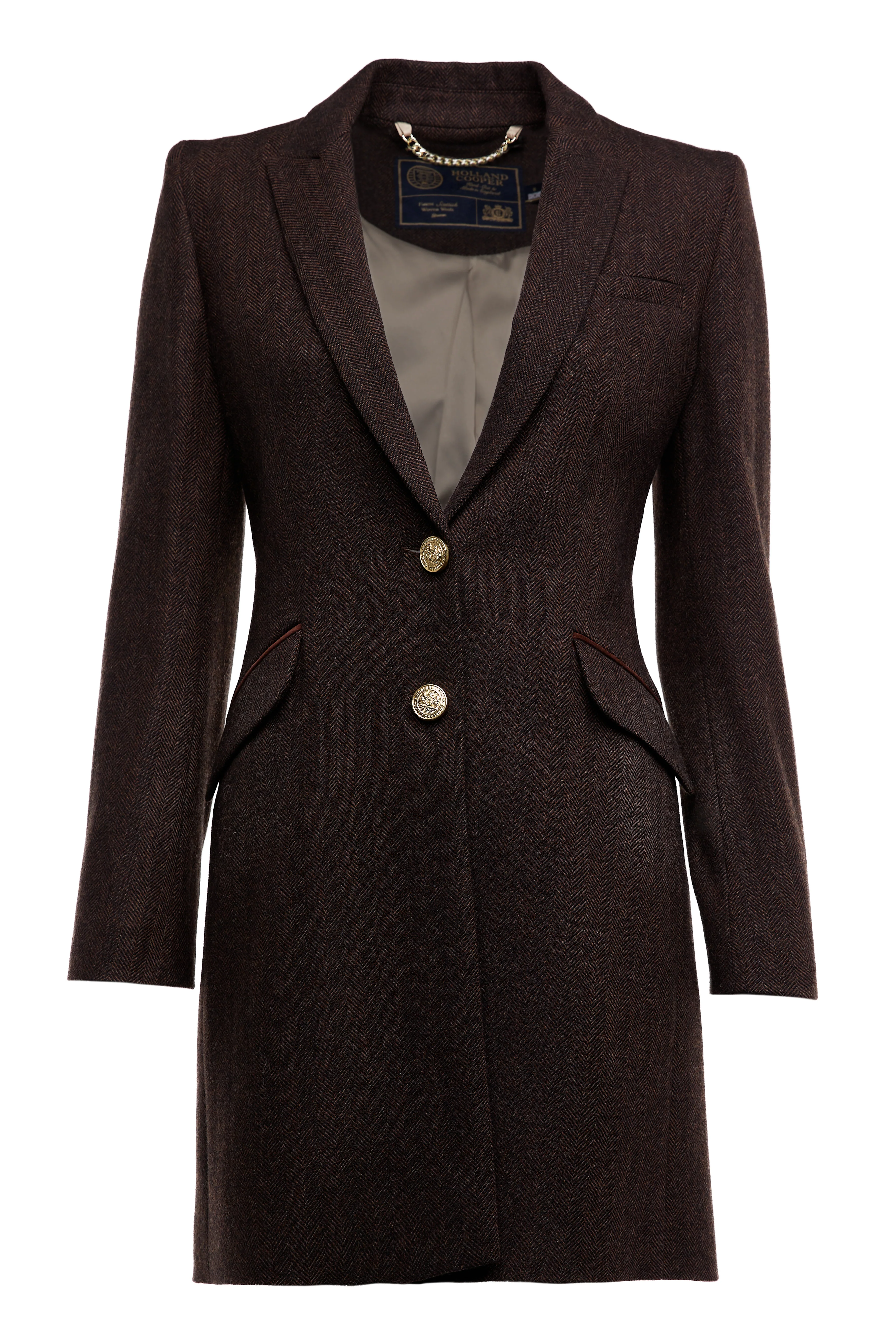 Highgrove Coat (Chocolate Herringbone) - Image 6