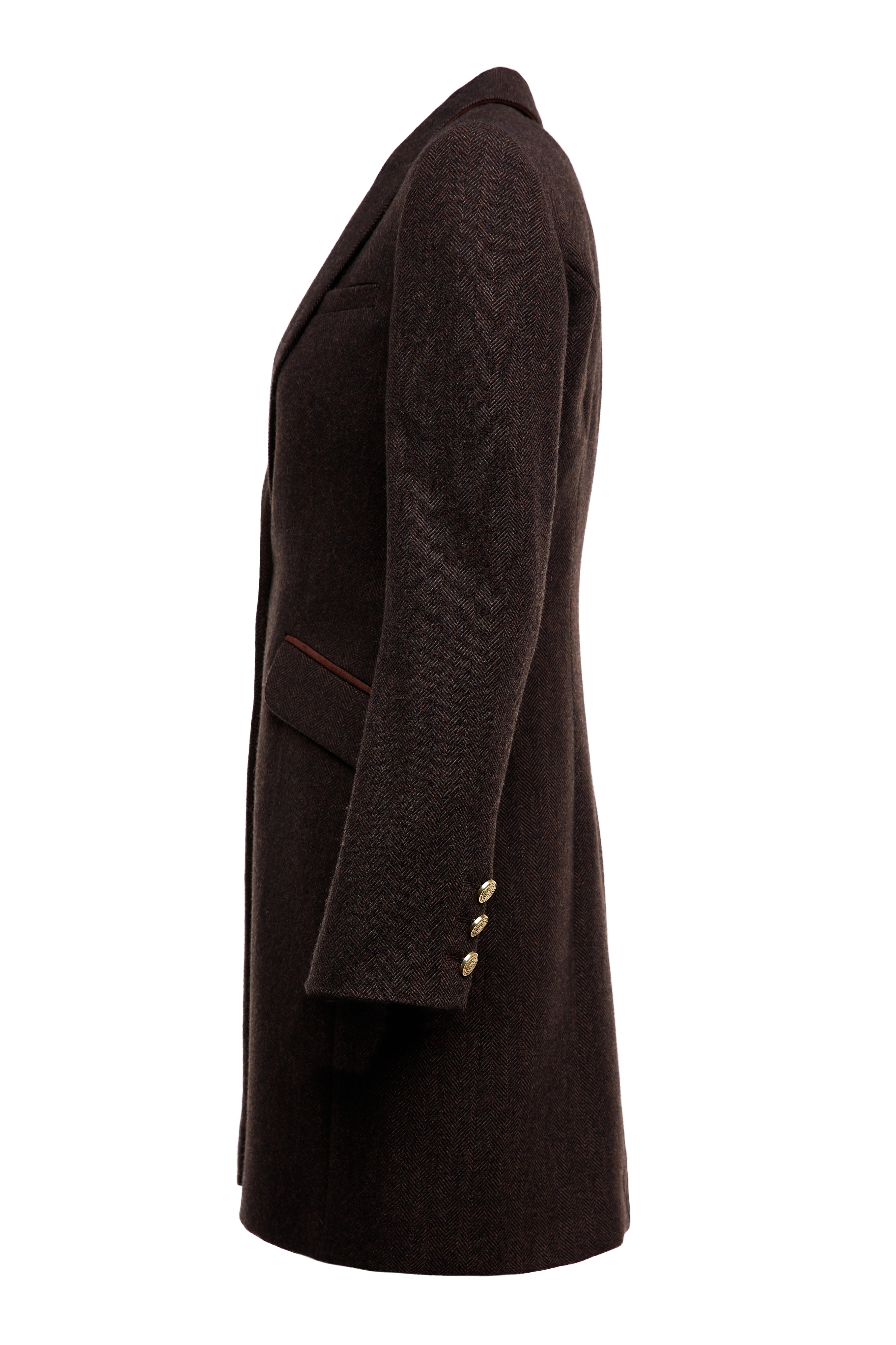 Highgrove Coat (Chocolate Herringbone) - Image 8