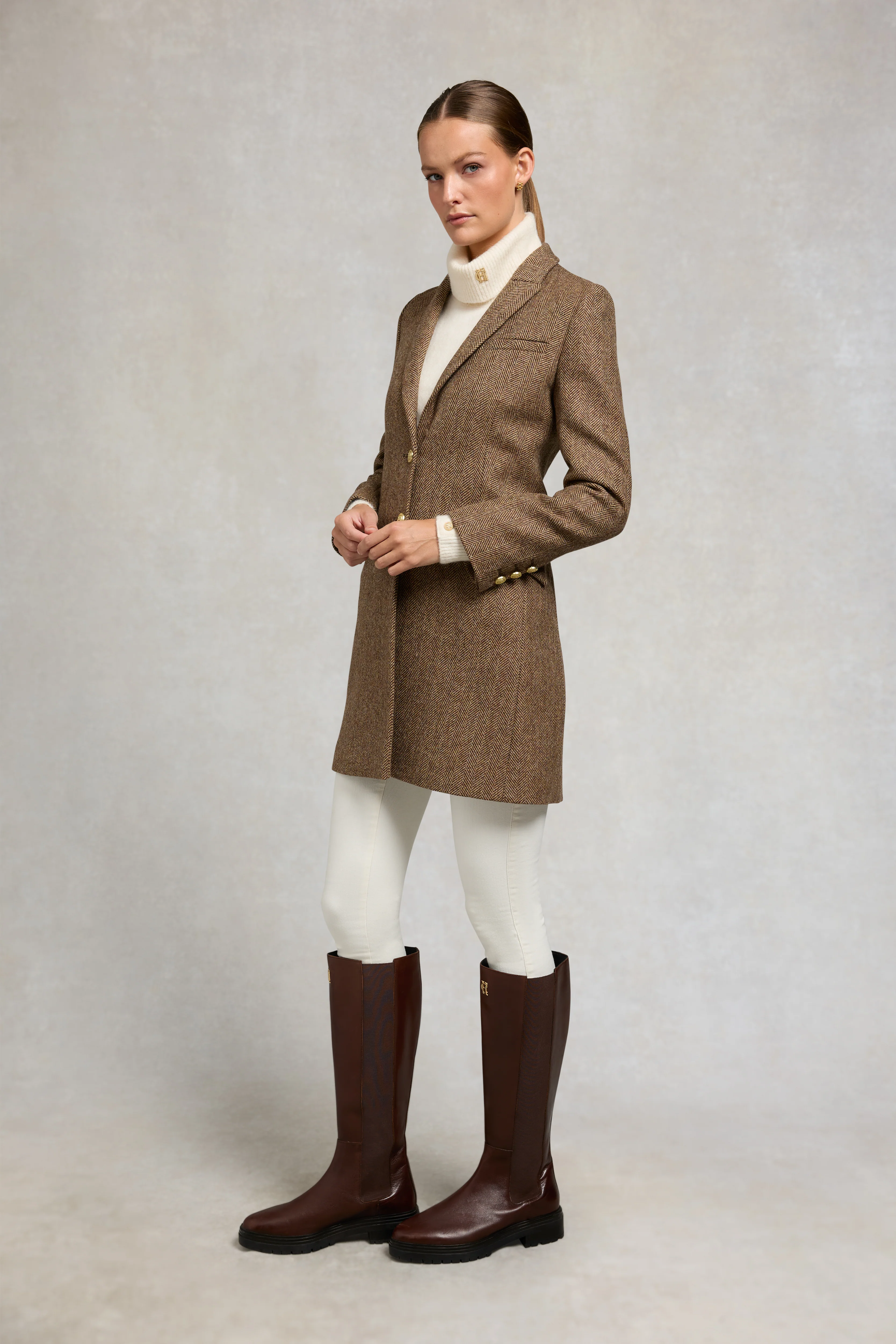 Highgrove Coat (Large Scale Brown Herringbone) - Image 3