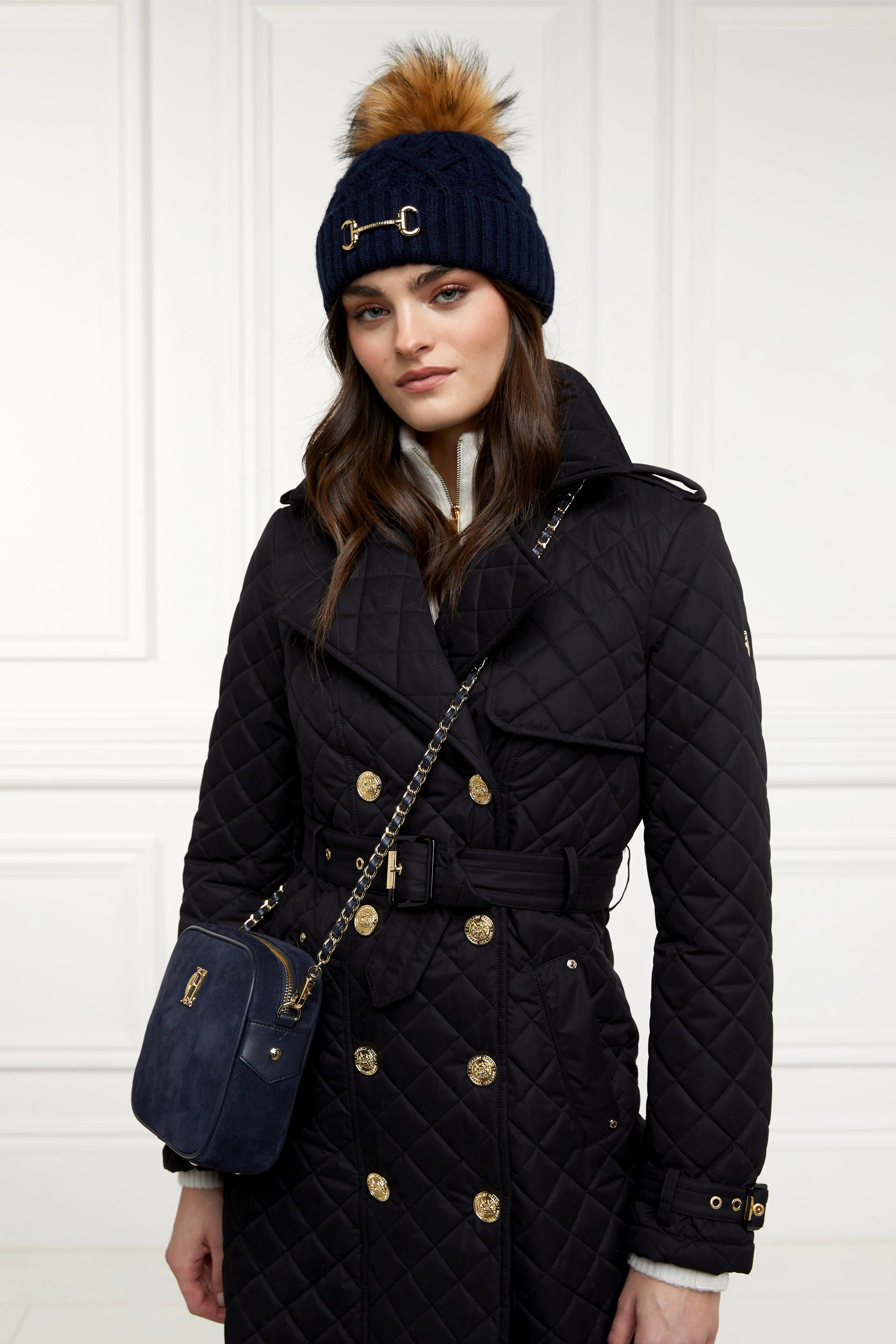 Horsebit Bobble Hat (Ink Navy) - Image 5