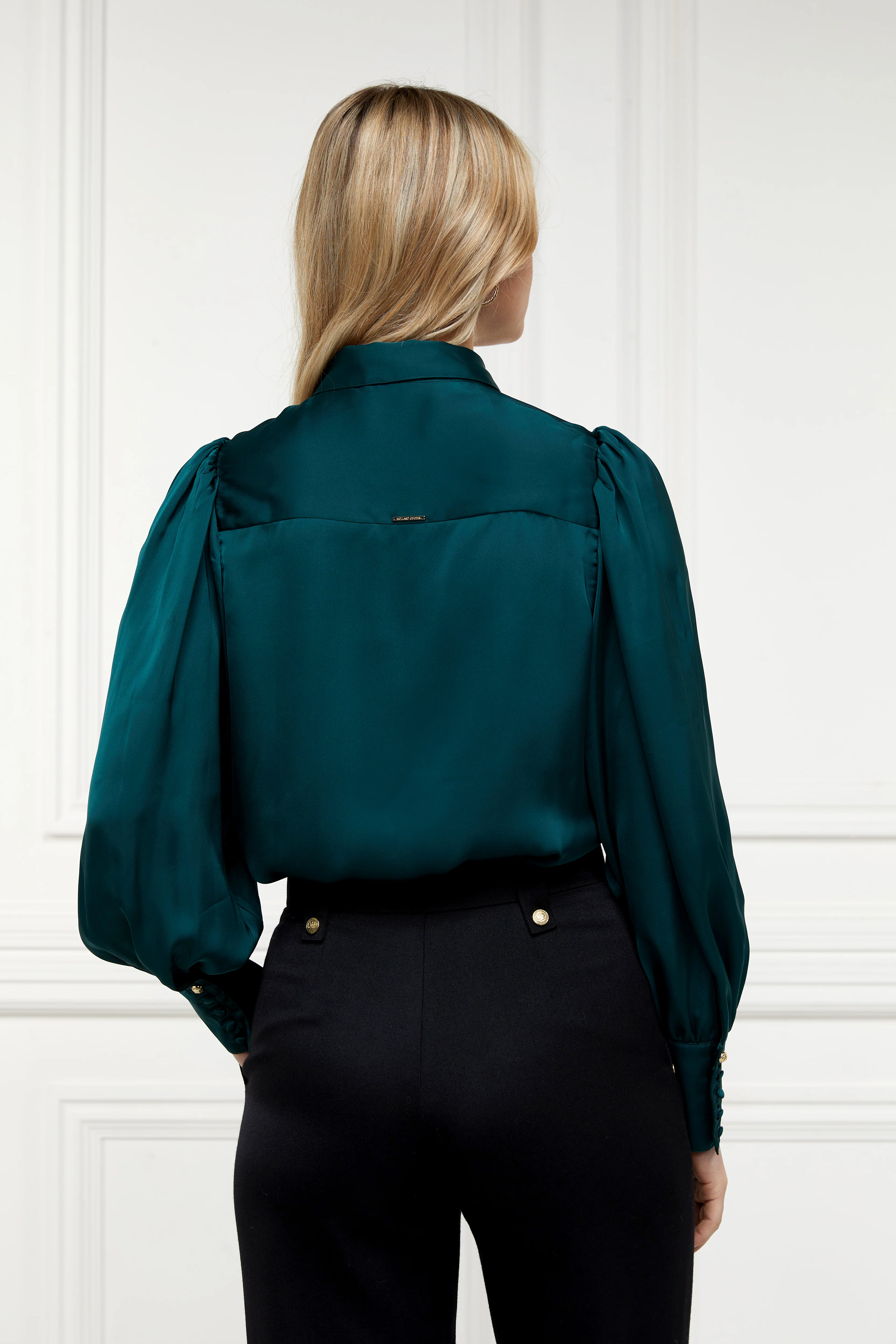 Isla Satin Shirt (Emerald) - Image 2