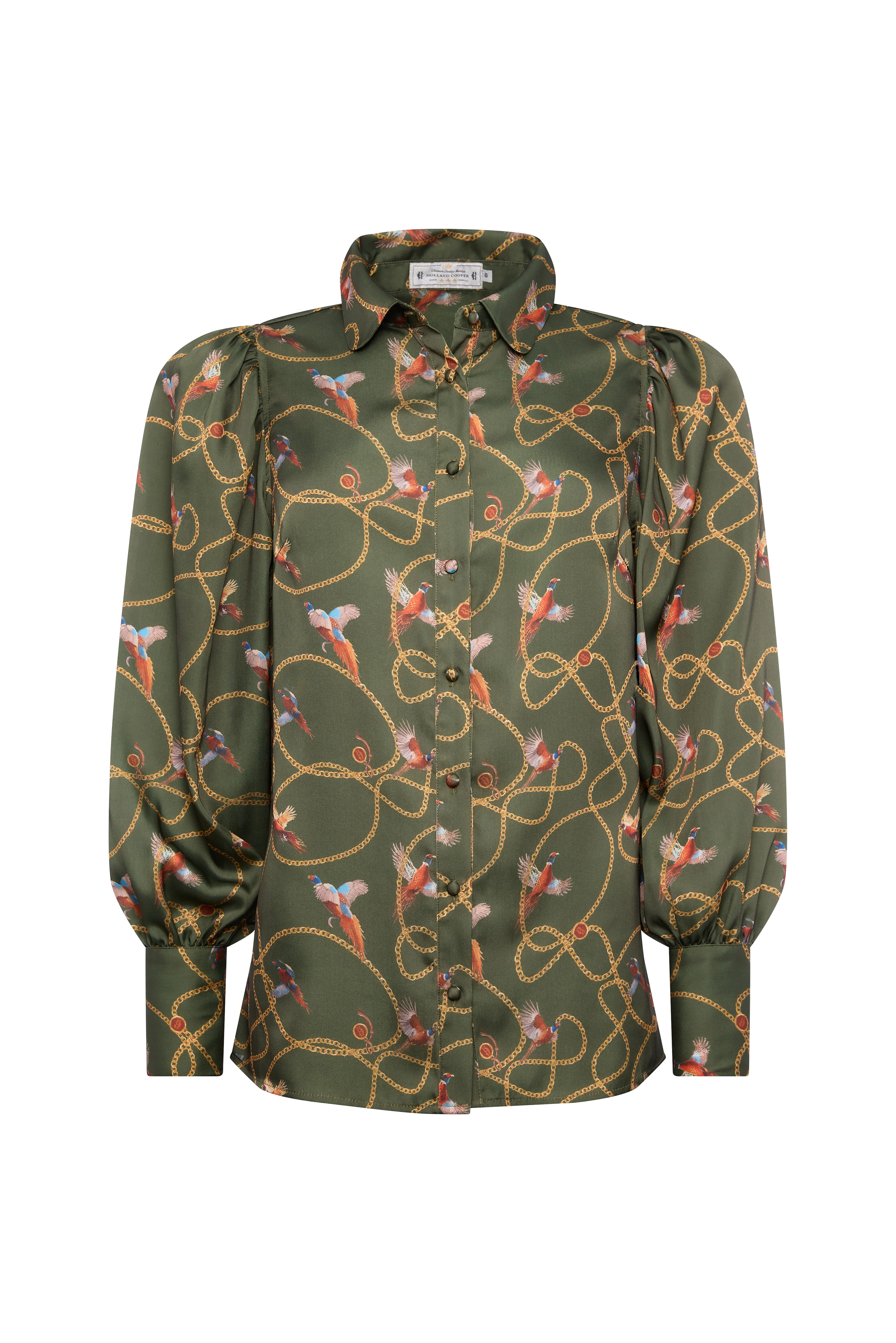 Isla Satin Shirt (Khaki Pheasant) - Image 4