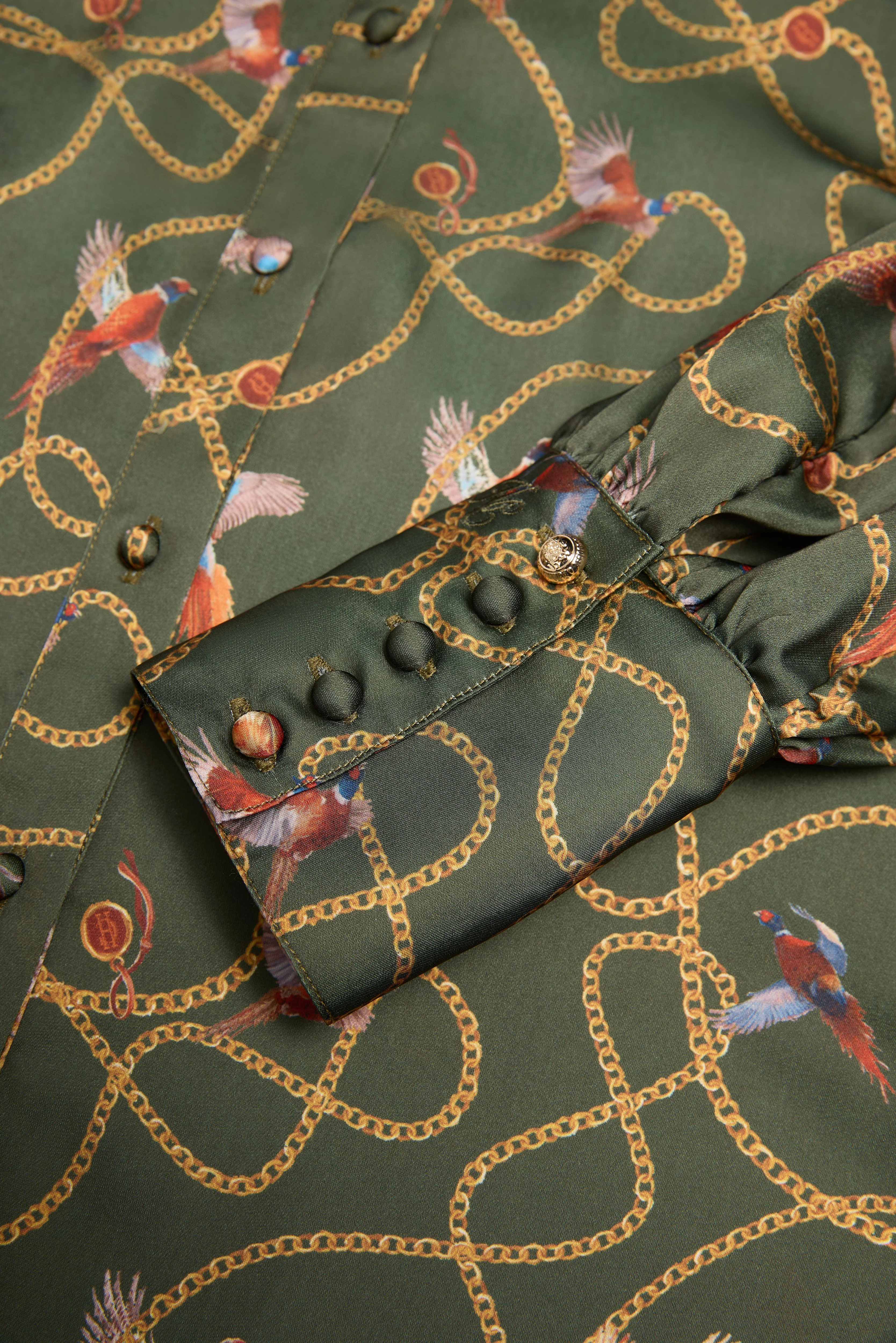 Isla Satin Shirt (Khaki Pheasant) - Image 9