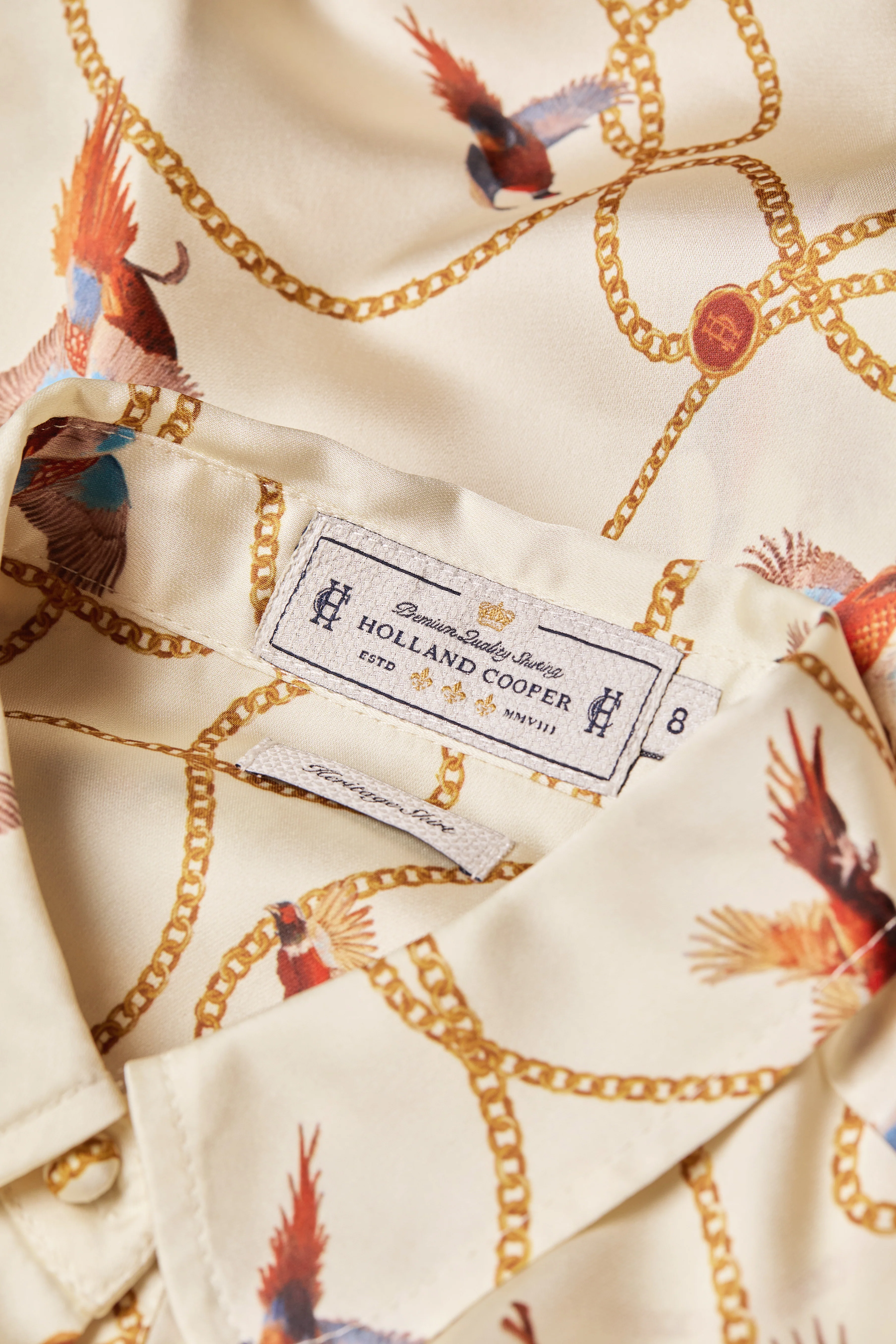 Isla Satin Shirt (Off White Pheasant) - Image 5