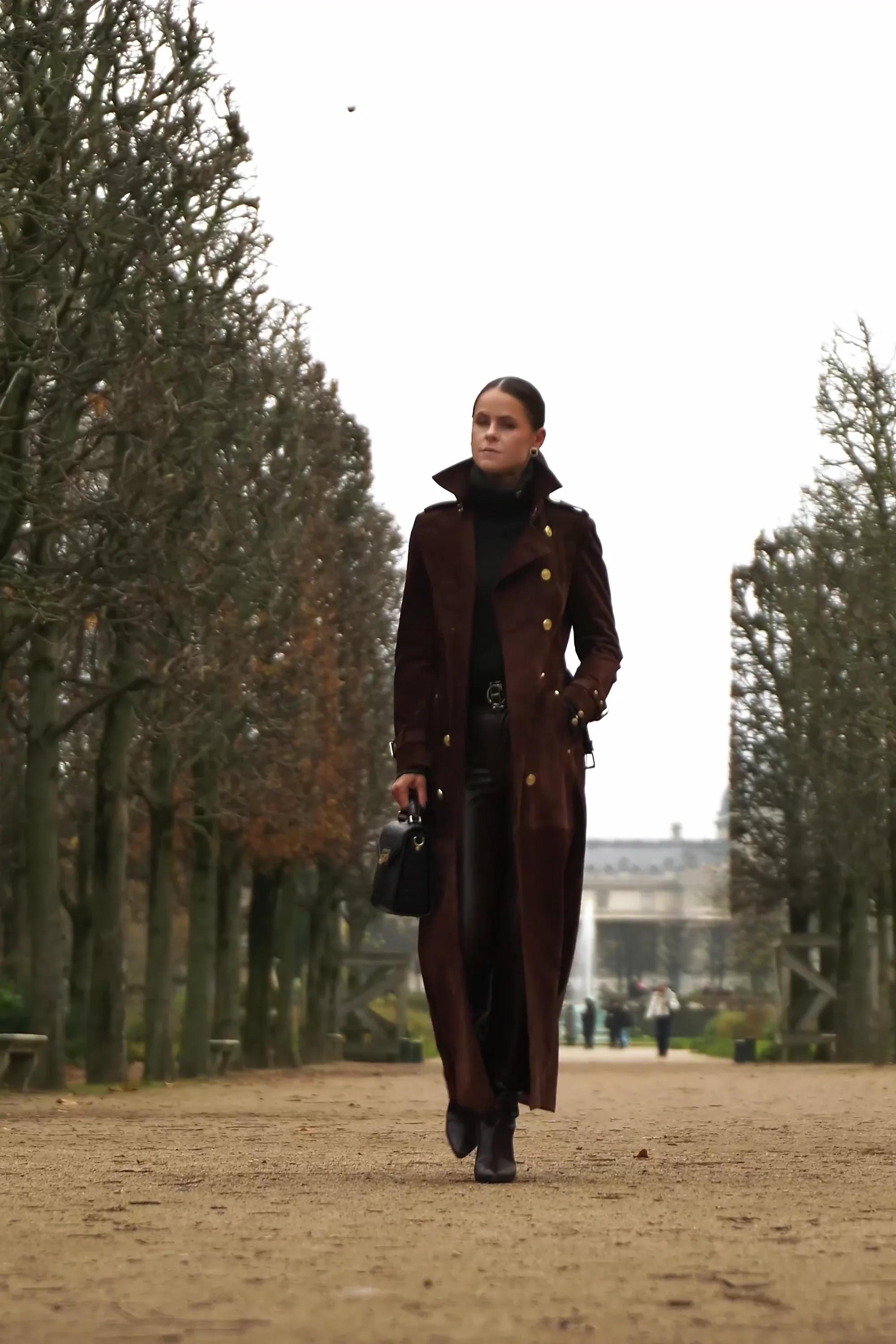 Chocolate Suede Trench Look - Image 5