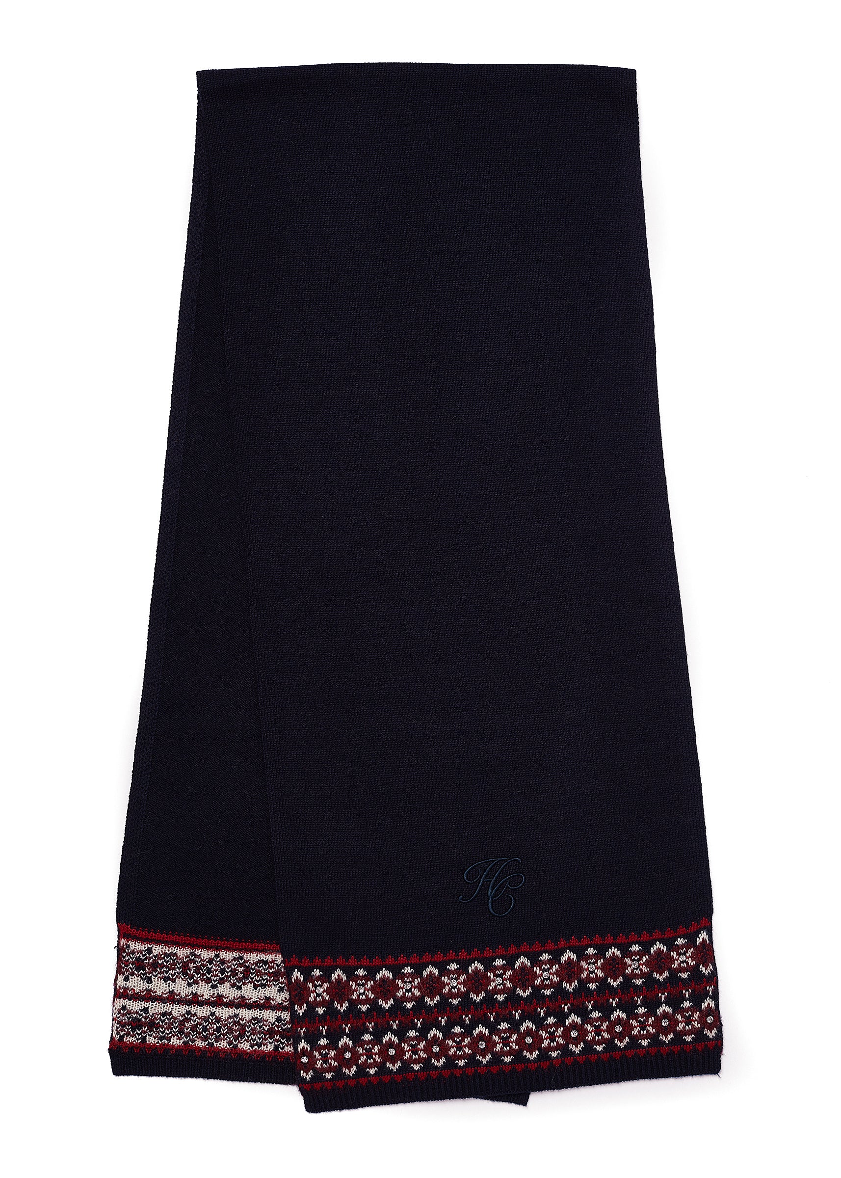 Jennifer Fairisle Scarf (Ink Navy) - Image 3