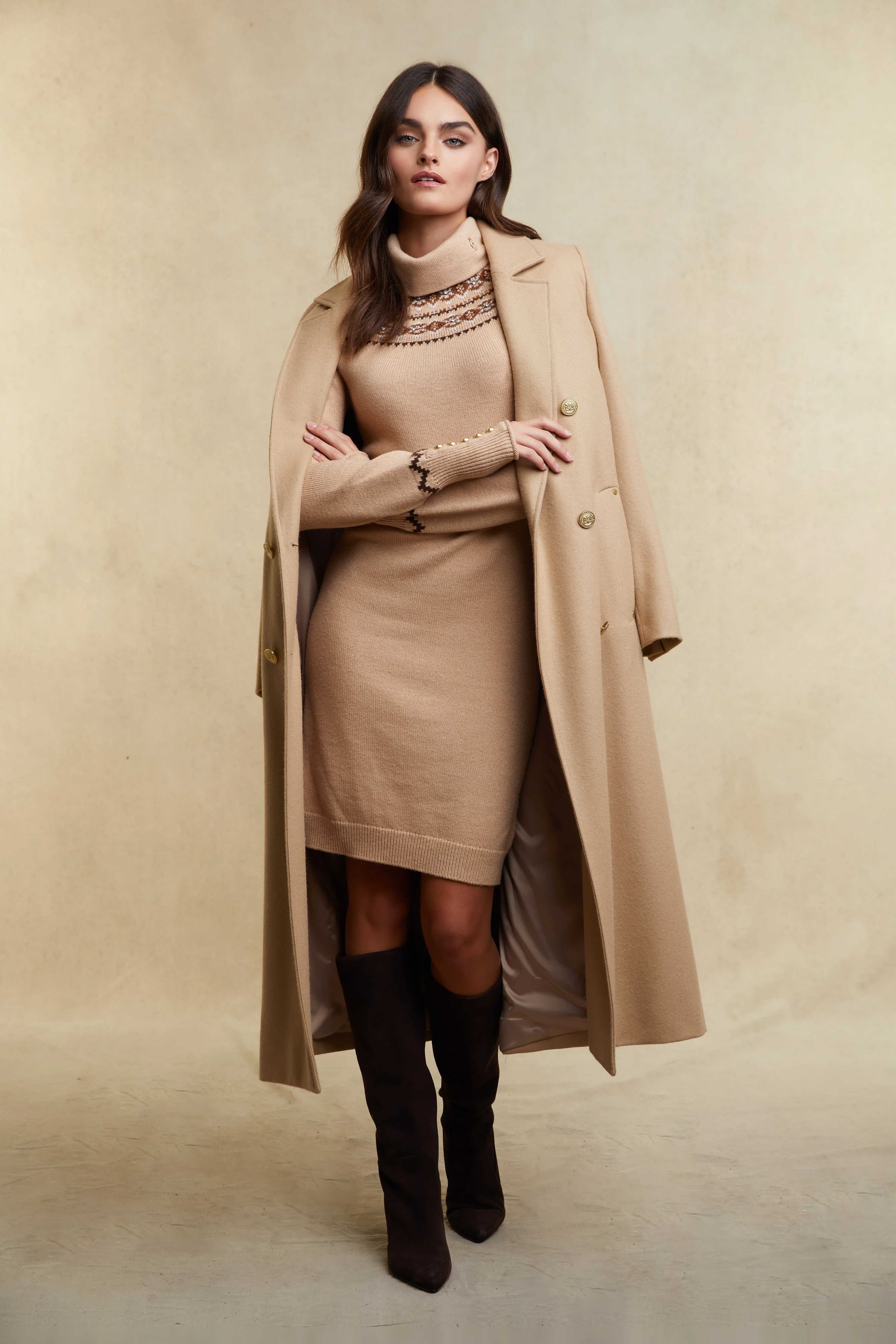 Jennifer Knit Dress (Camel) - Image 2