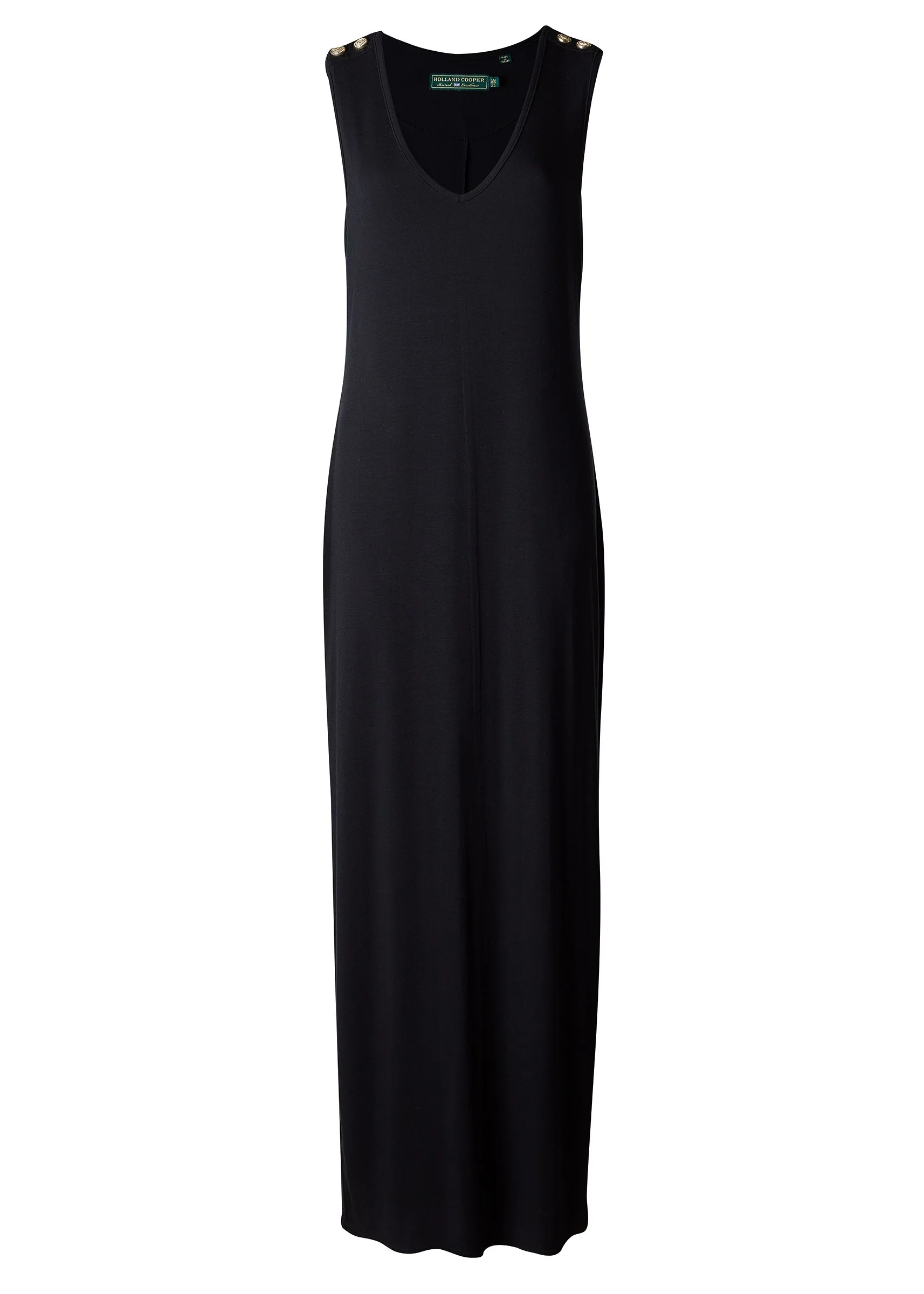 Jersey V-Neck Dress (Black) - Image 3