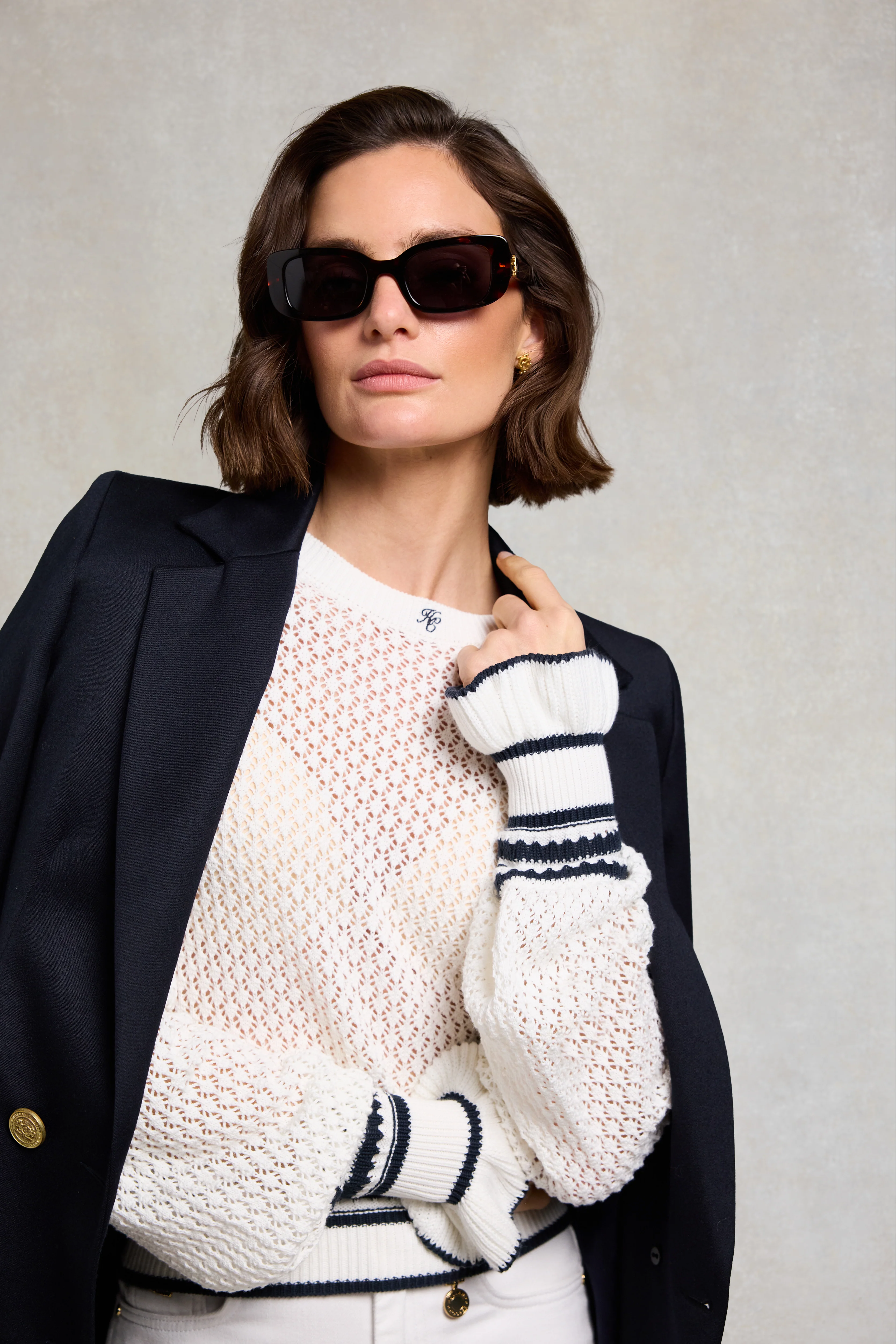 Jessica Knitted Top (Natural Ink Navy) - Image 3