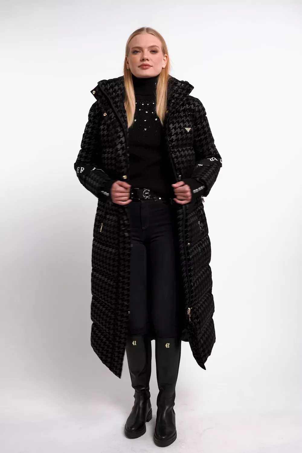 Kelsie Rib Embellished Roll Neck (Black) - Image 5