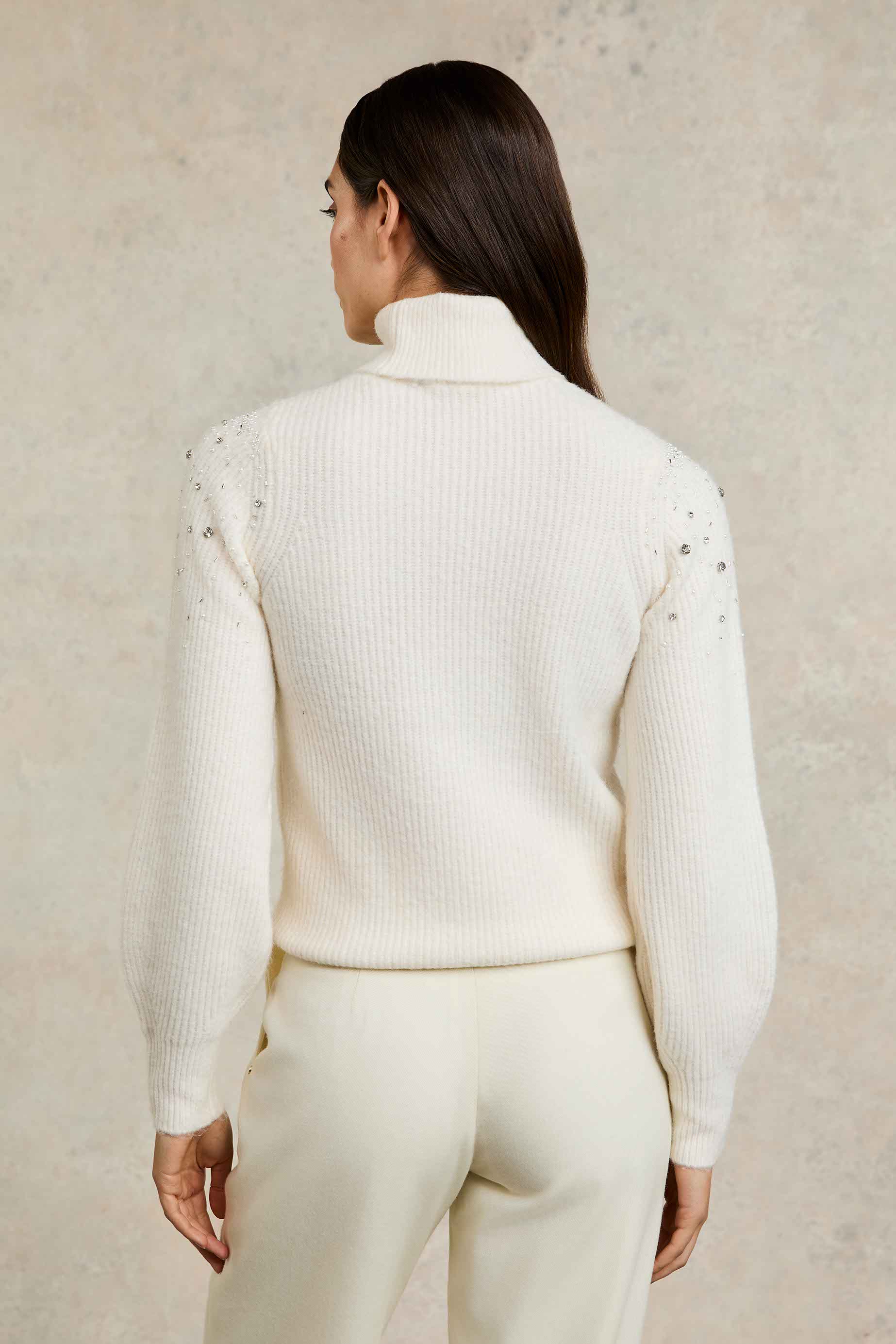 Kelsie Rib Embellished Roll Neck (Natural) - Image 6