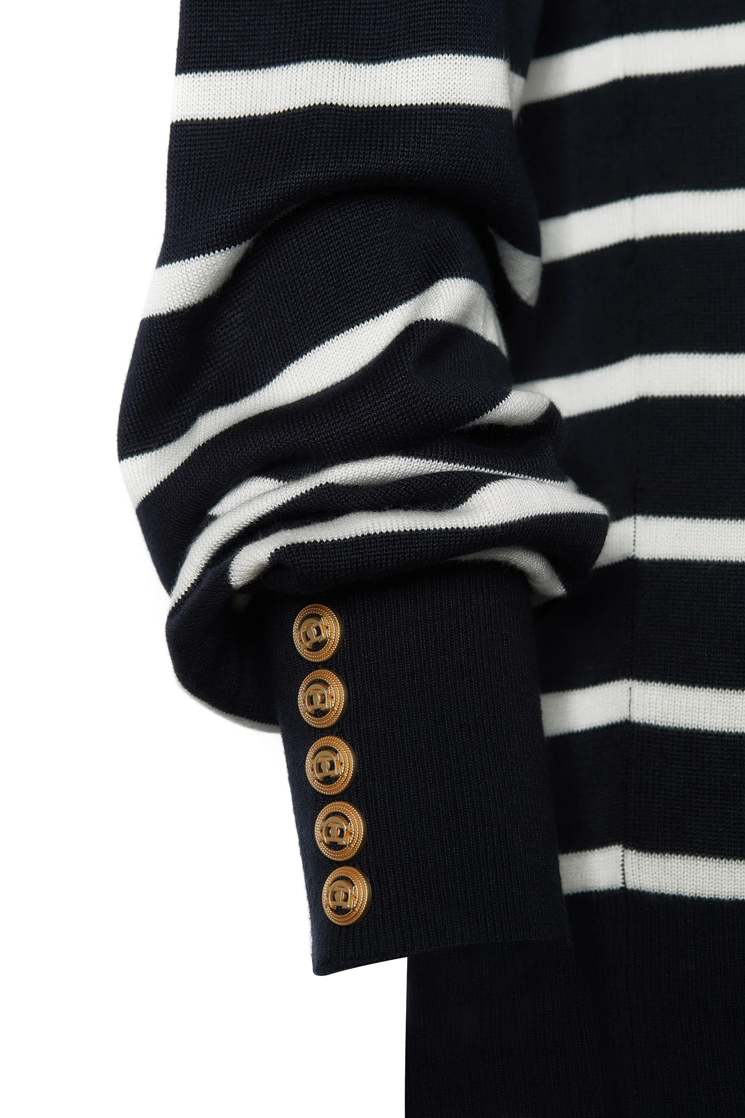 Kelsie Roll Neck Knit (Ink Navy Natural Stripe) - Image 10