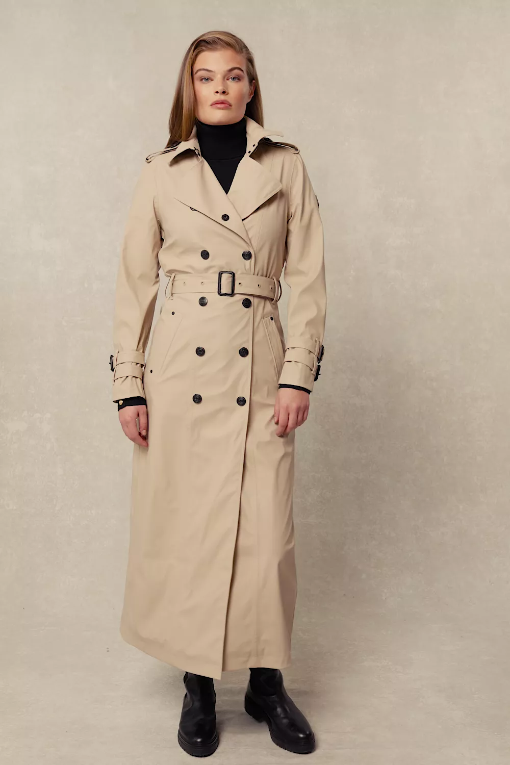 Full Length Kendal Waterproof Trench Coat (Stone) - Image 5