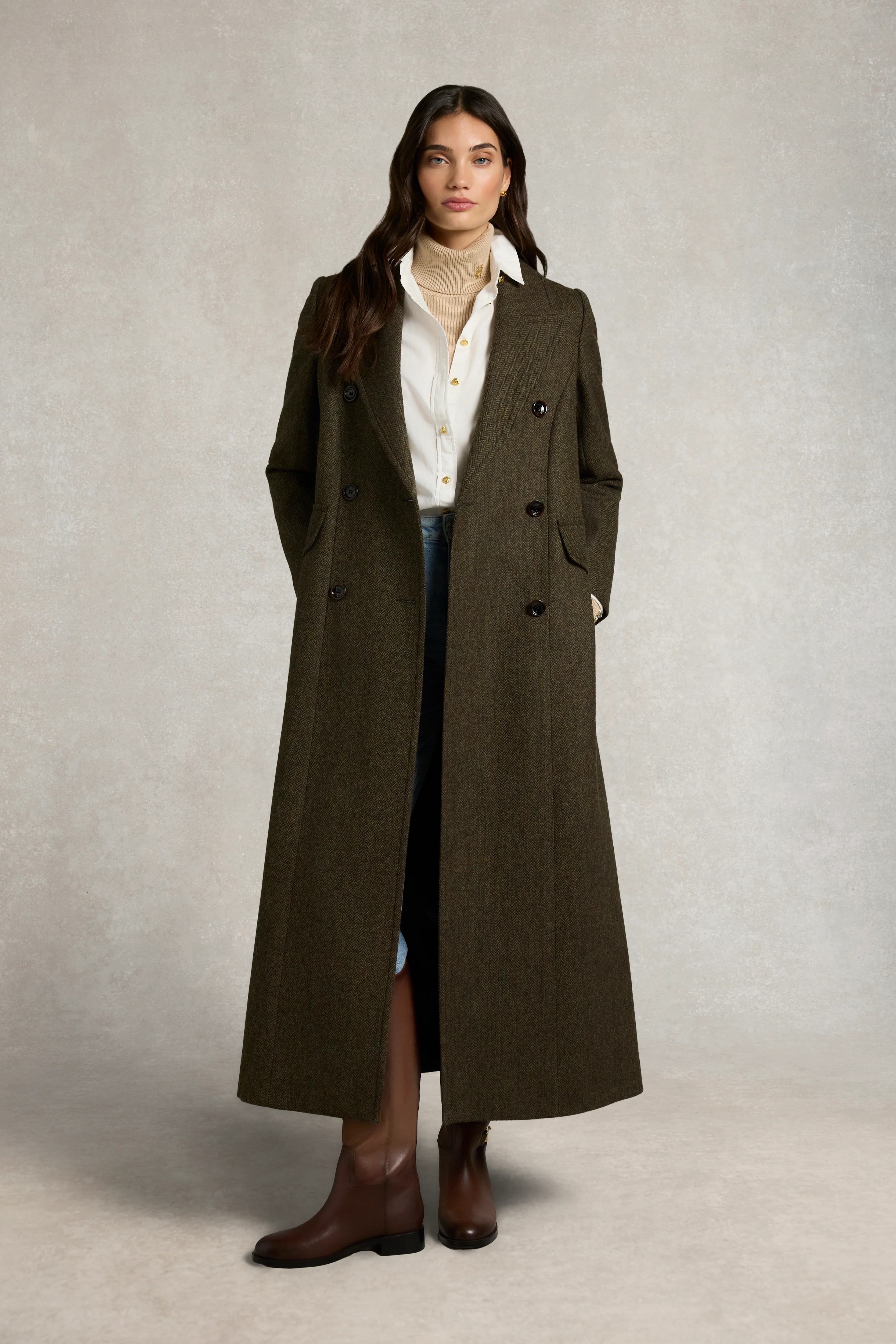 Kensington Coat (Dark Green Herringbone) - Image 3