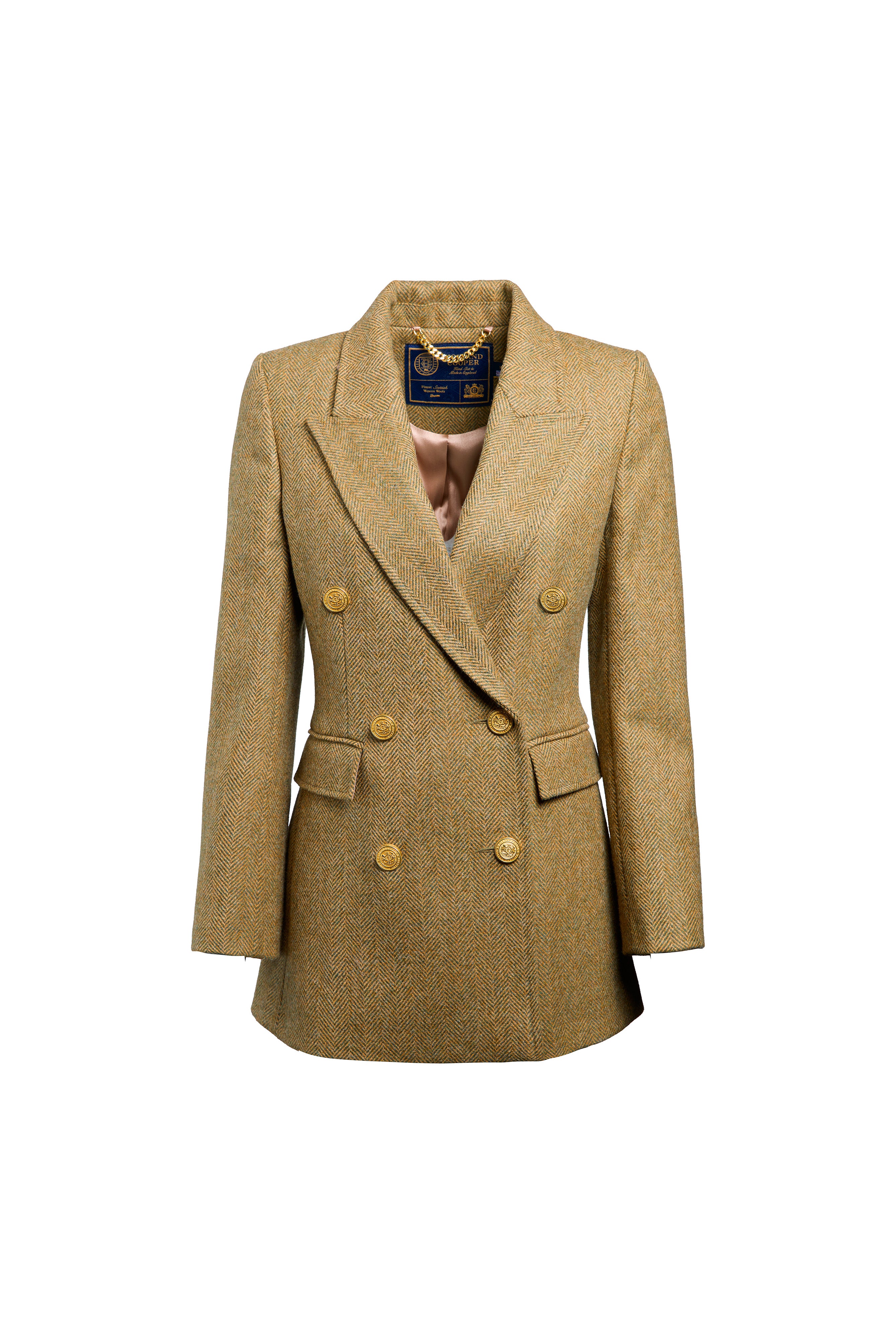Kensington Double Breasted Blazer (Moss Herringbone) - Image 4