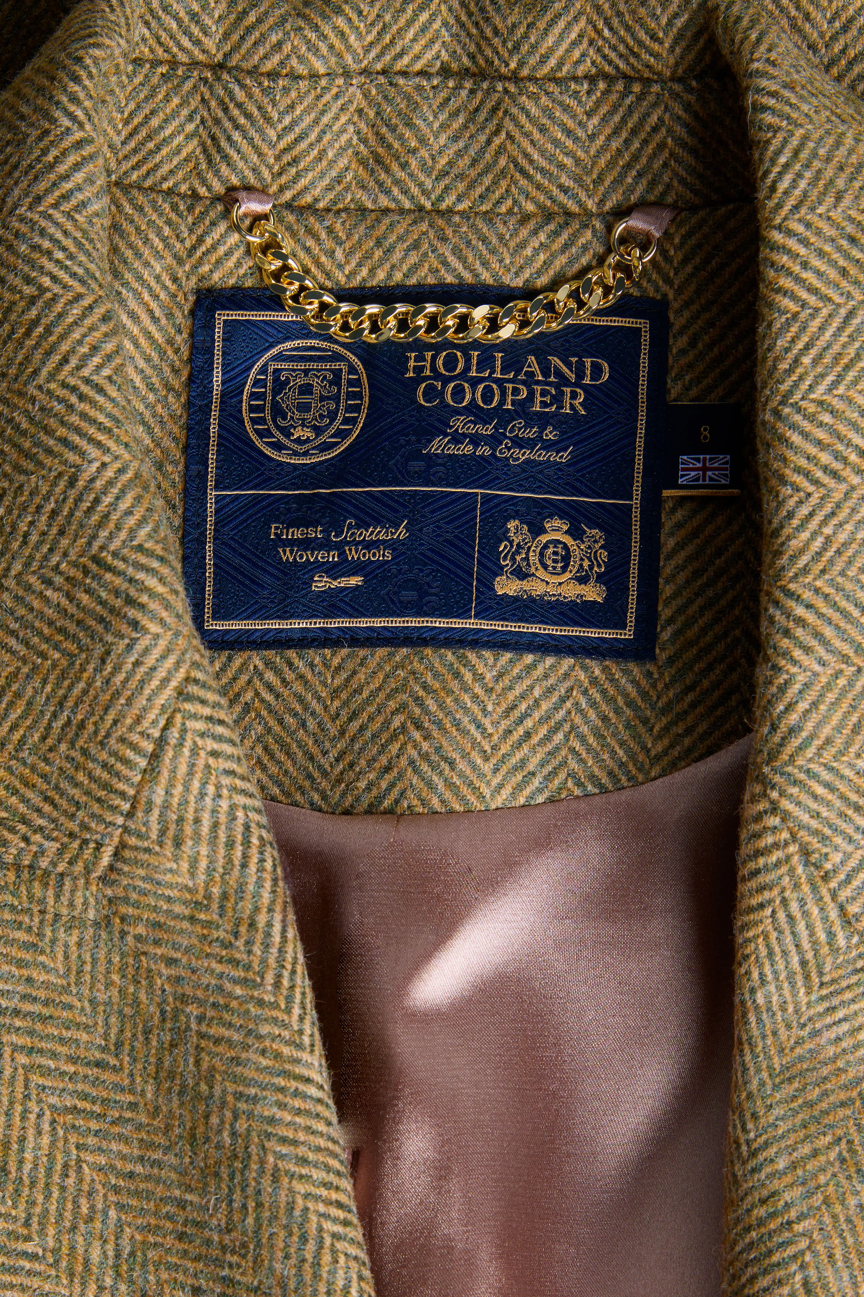Kensington Double Breasted Blazer (Moss Herringbone) - Image 8