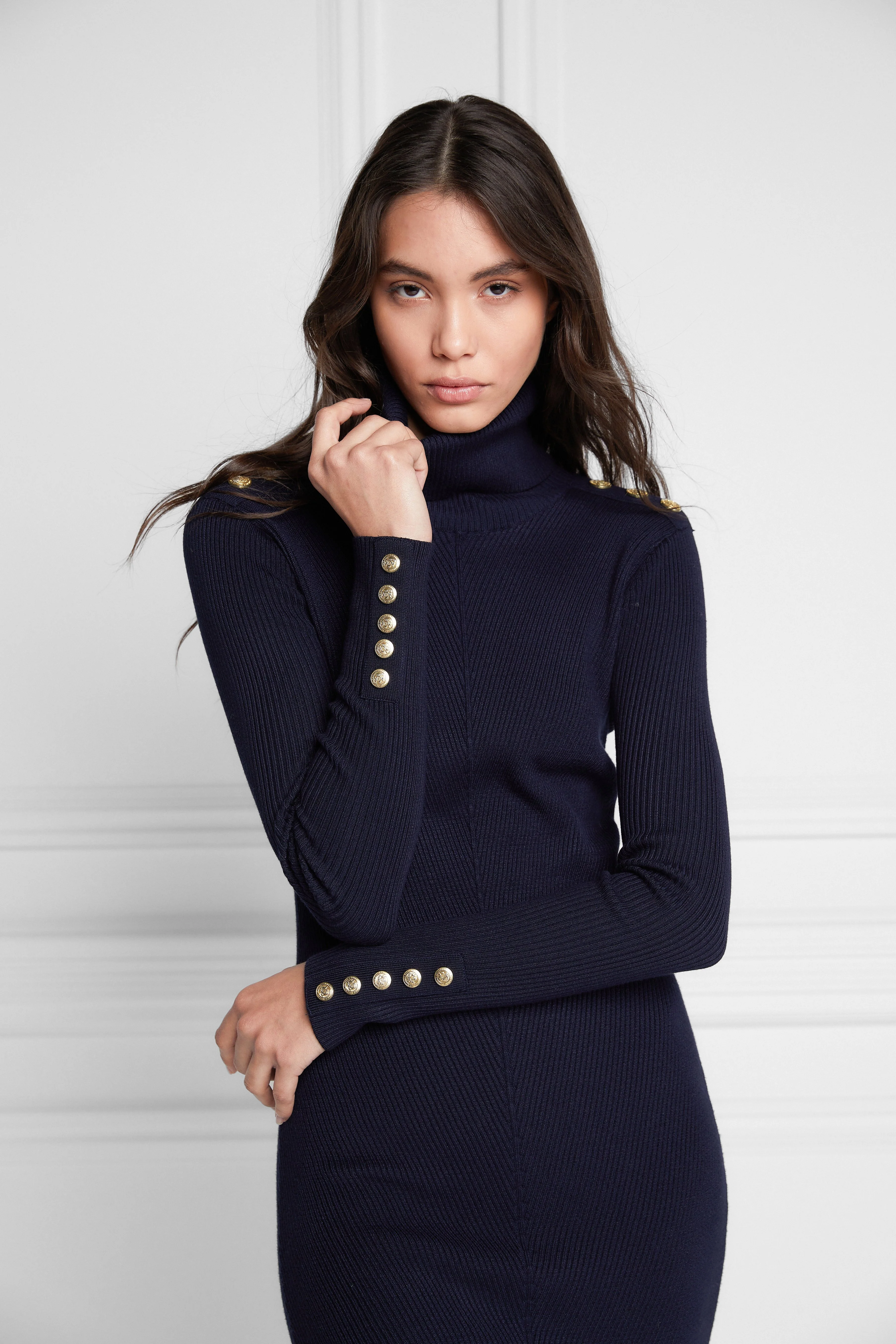 Kensington Jumper Dress (Ink Navy) - Image 3