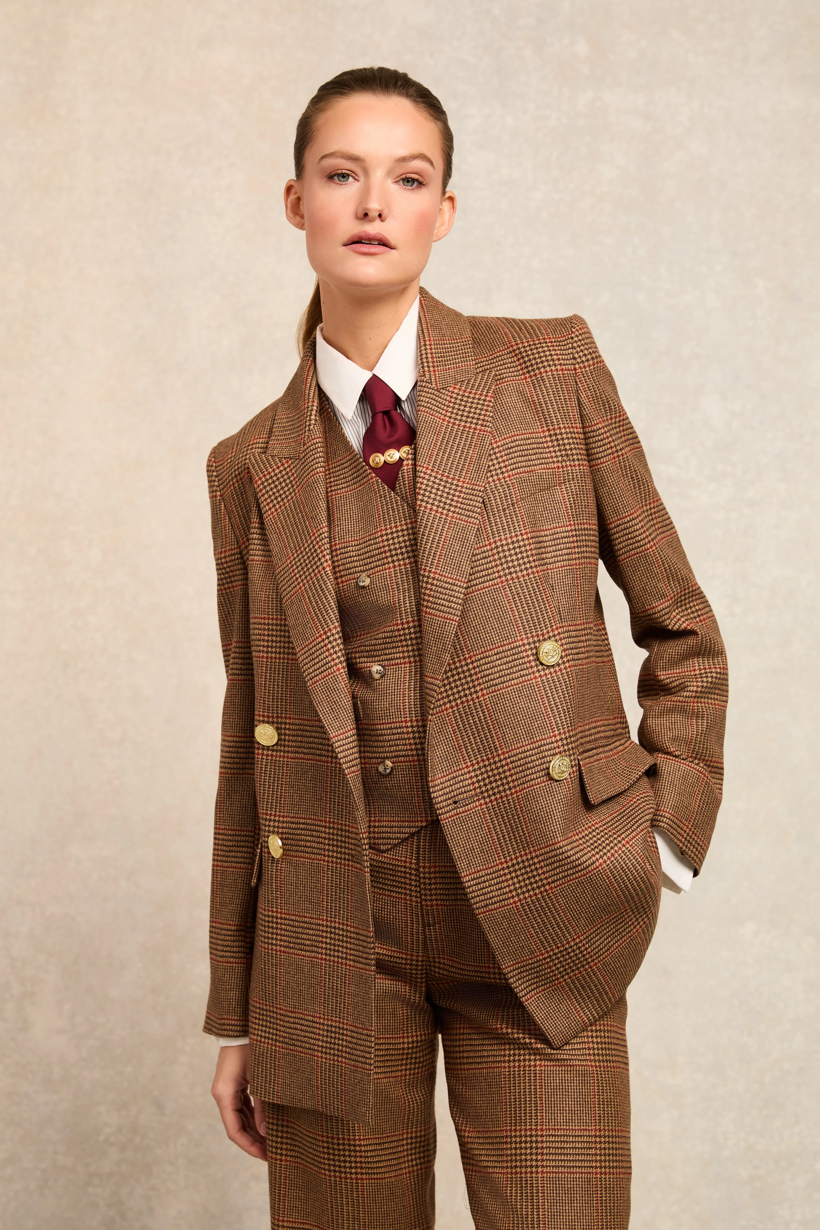 Kensington Waistcoat (Clarence Check Merlot) - Image 7