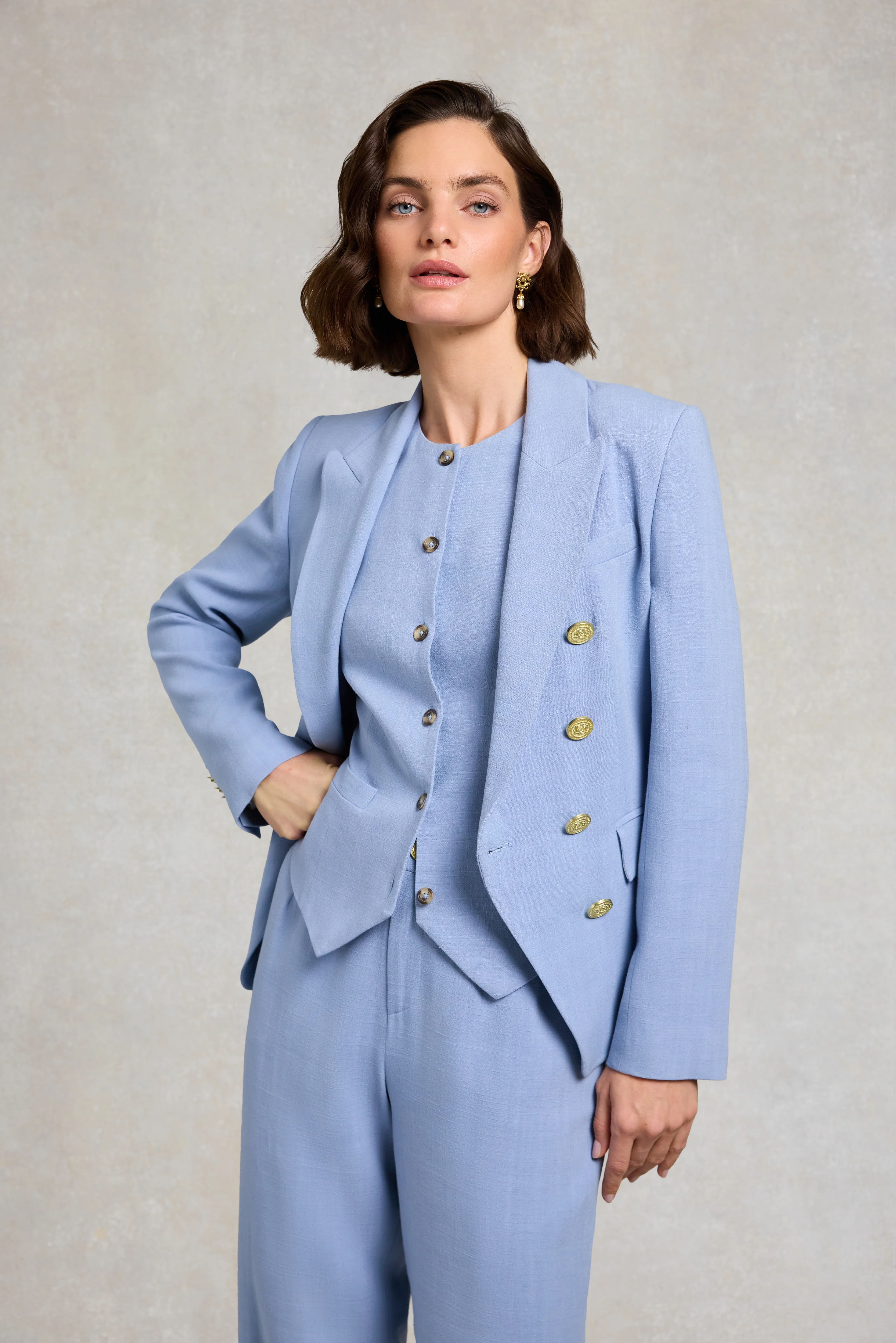 Knightsbridge Blazer (Ice Blue Linen) - Image 2