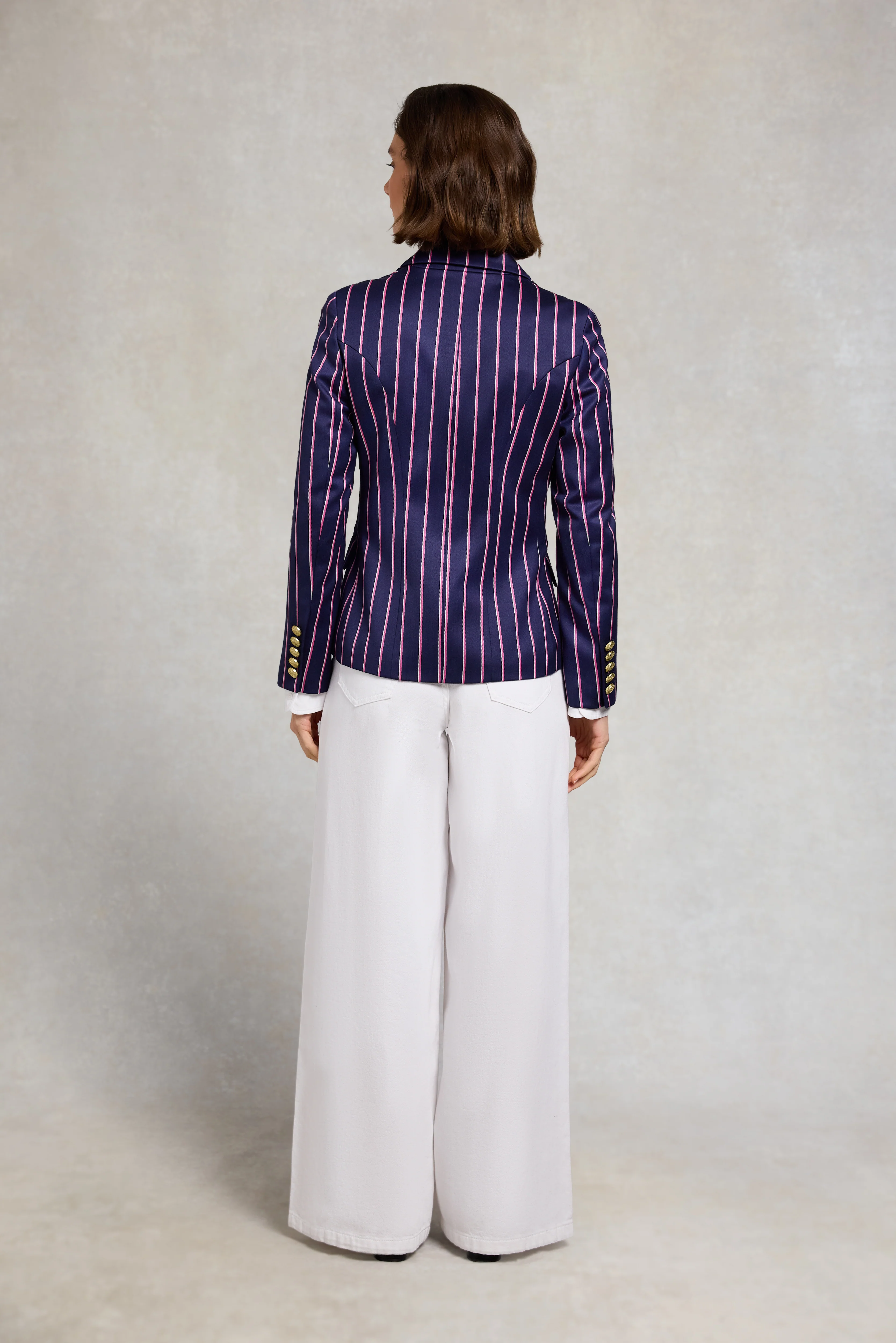 Knightsbridge Blazer (Navy Pink Wide Stripe) - Image 6