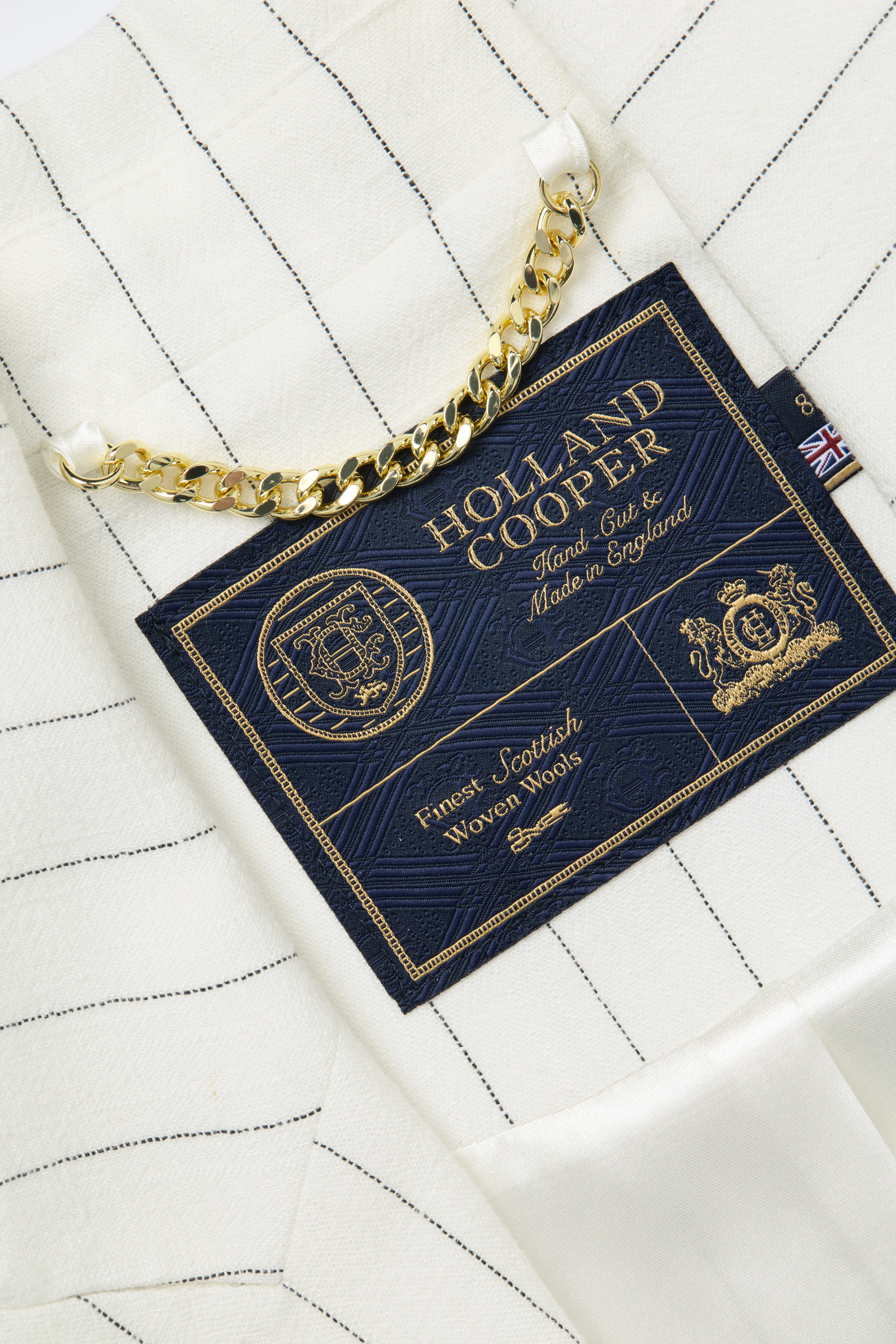 Knightsbridge Blazer (Oyster Linen Pinstripe) - Image 6