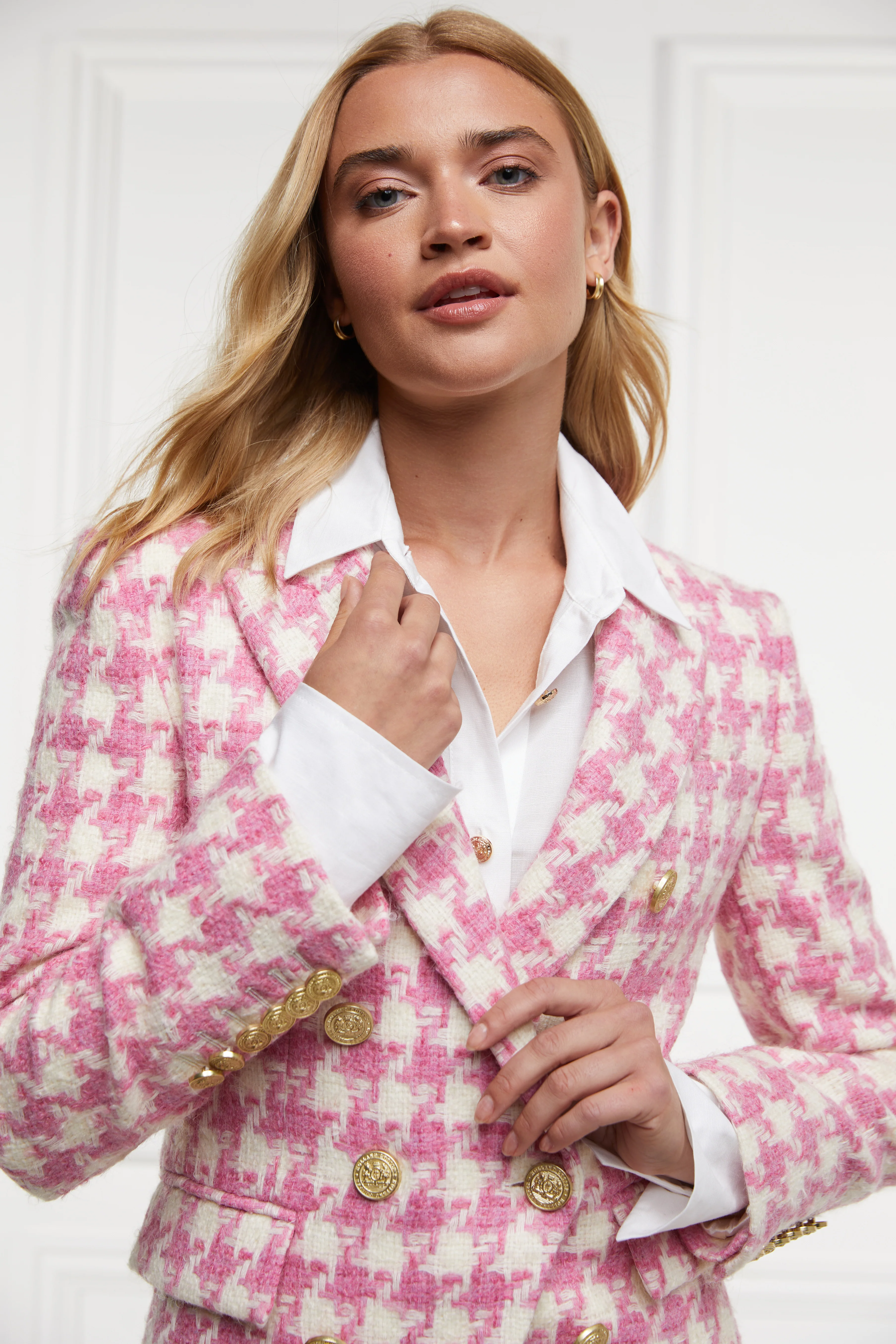 Knightsbridge Blazer (Pink Large Scale Houndstooth) - Image 4