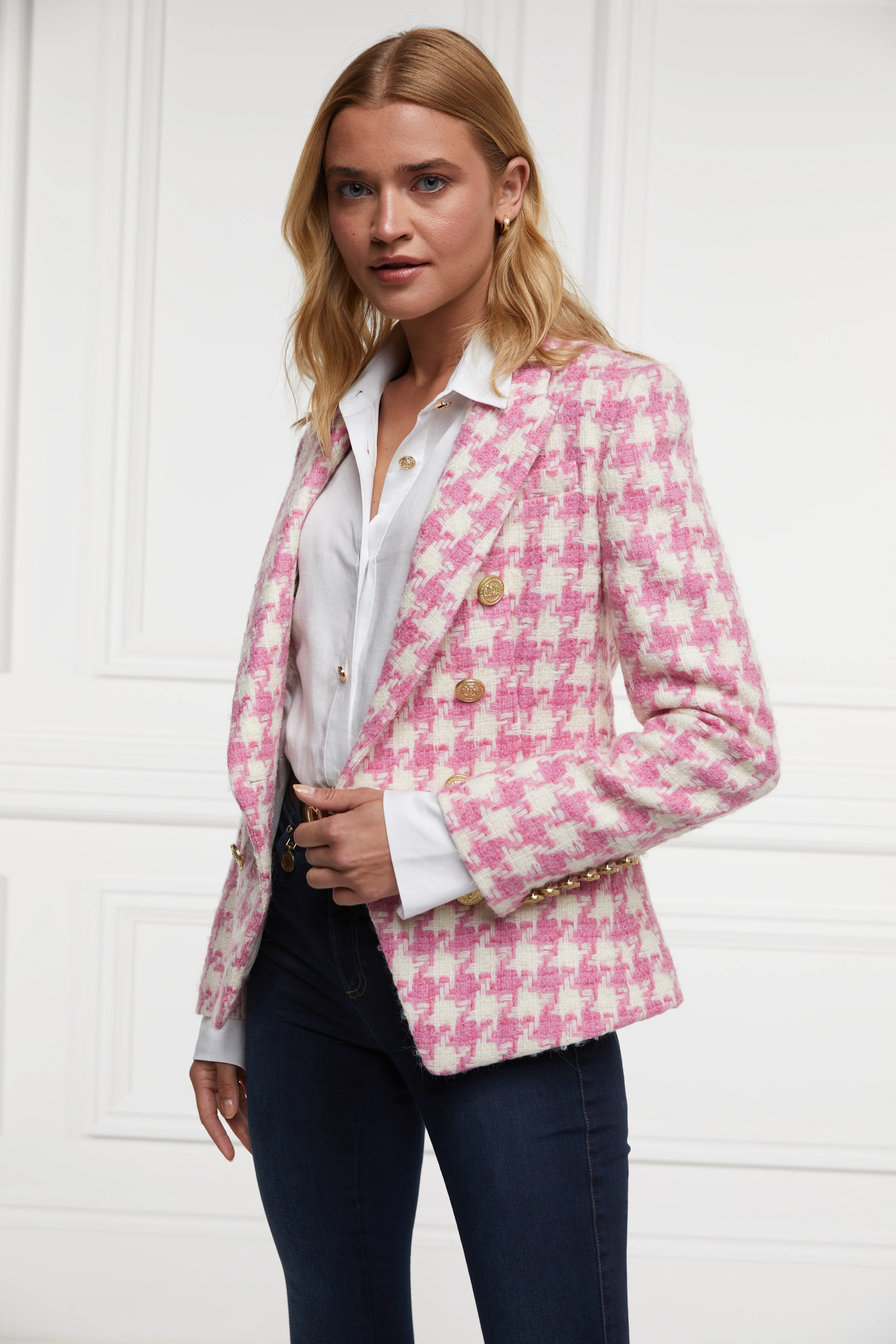 Knightsbridge Blazer (Pink Large Scale Houndstooth) - Image 7