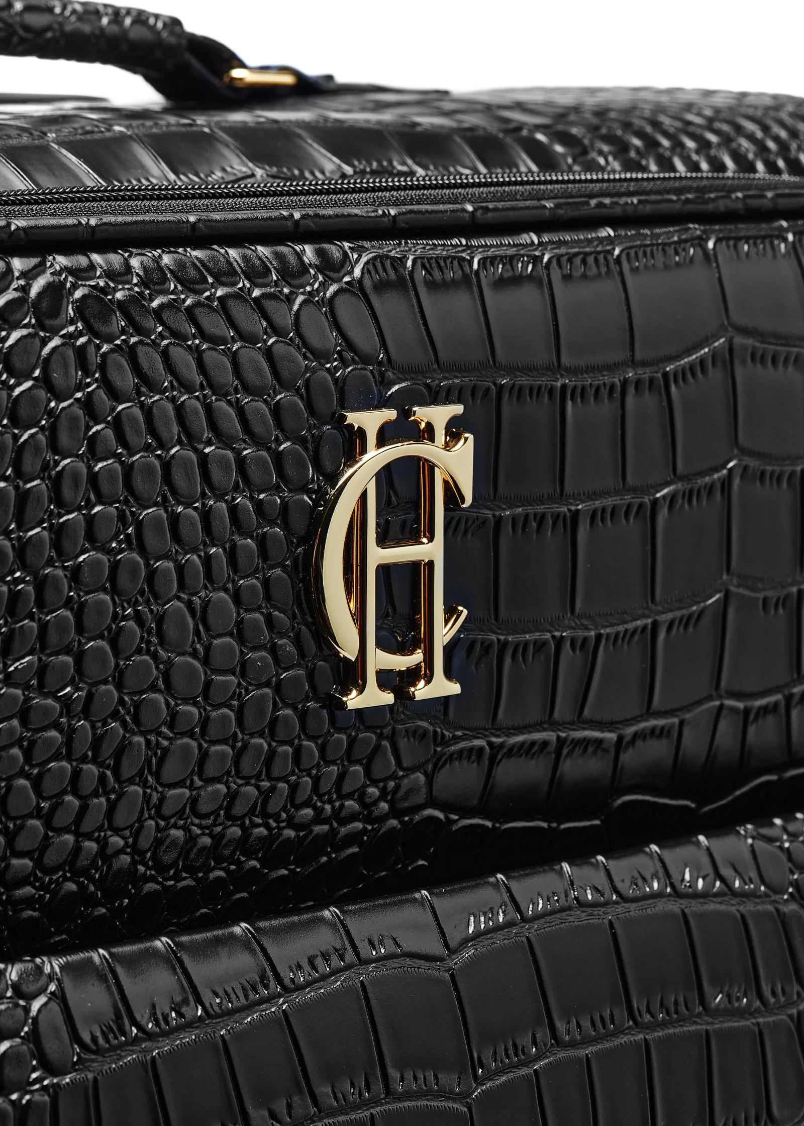 Knightsbridge Large Suitcase (Black Croc) - Image 11