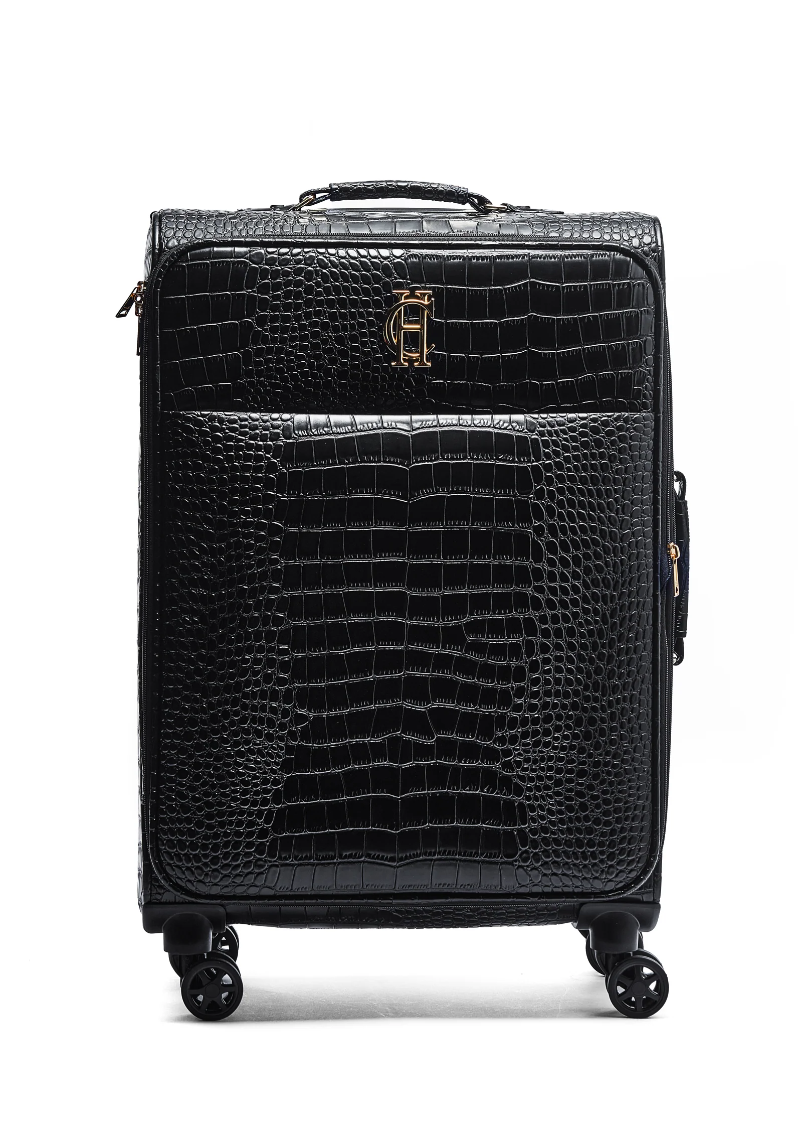 Knightsbridge Large Suitcase (Black Croc) - Image 5