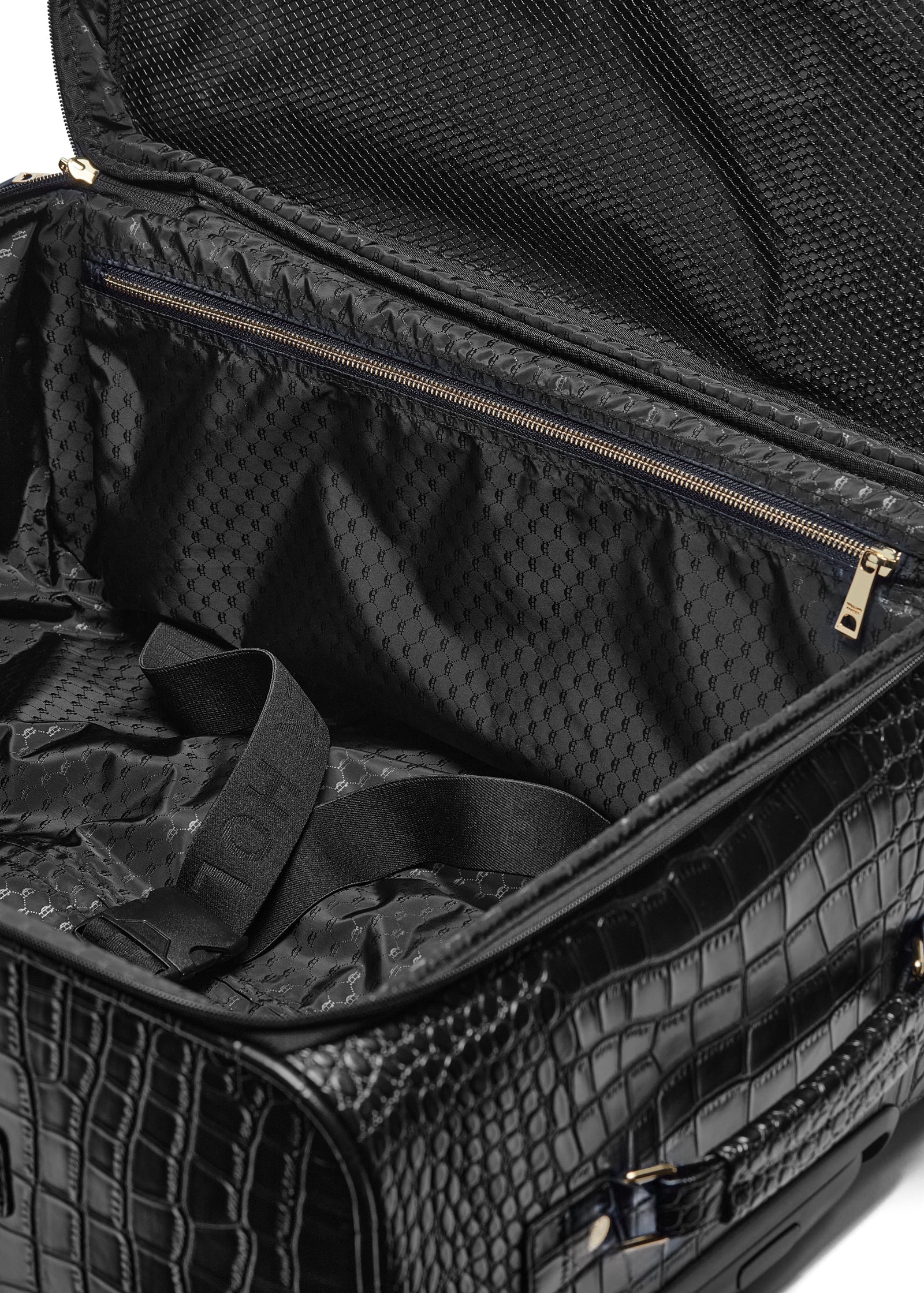 Knightsbridge Large Suitcase (Black Croc) - Image 8