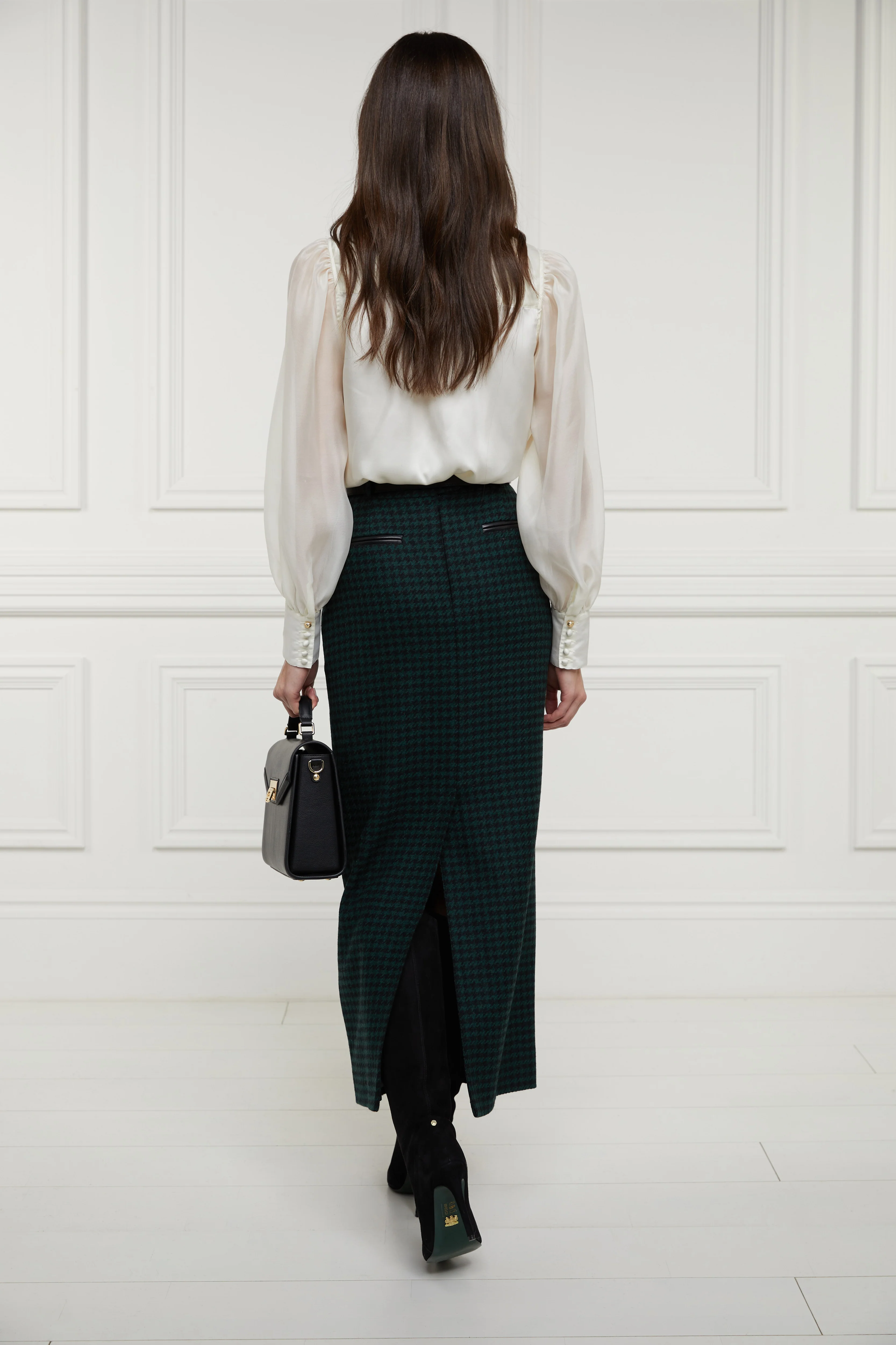 Knightsbridge Maxi Skirt (Emerald Houndstooth) - Image 6