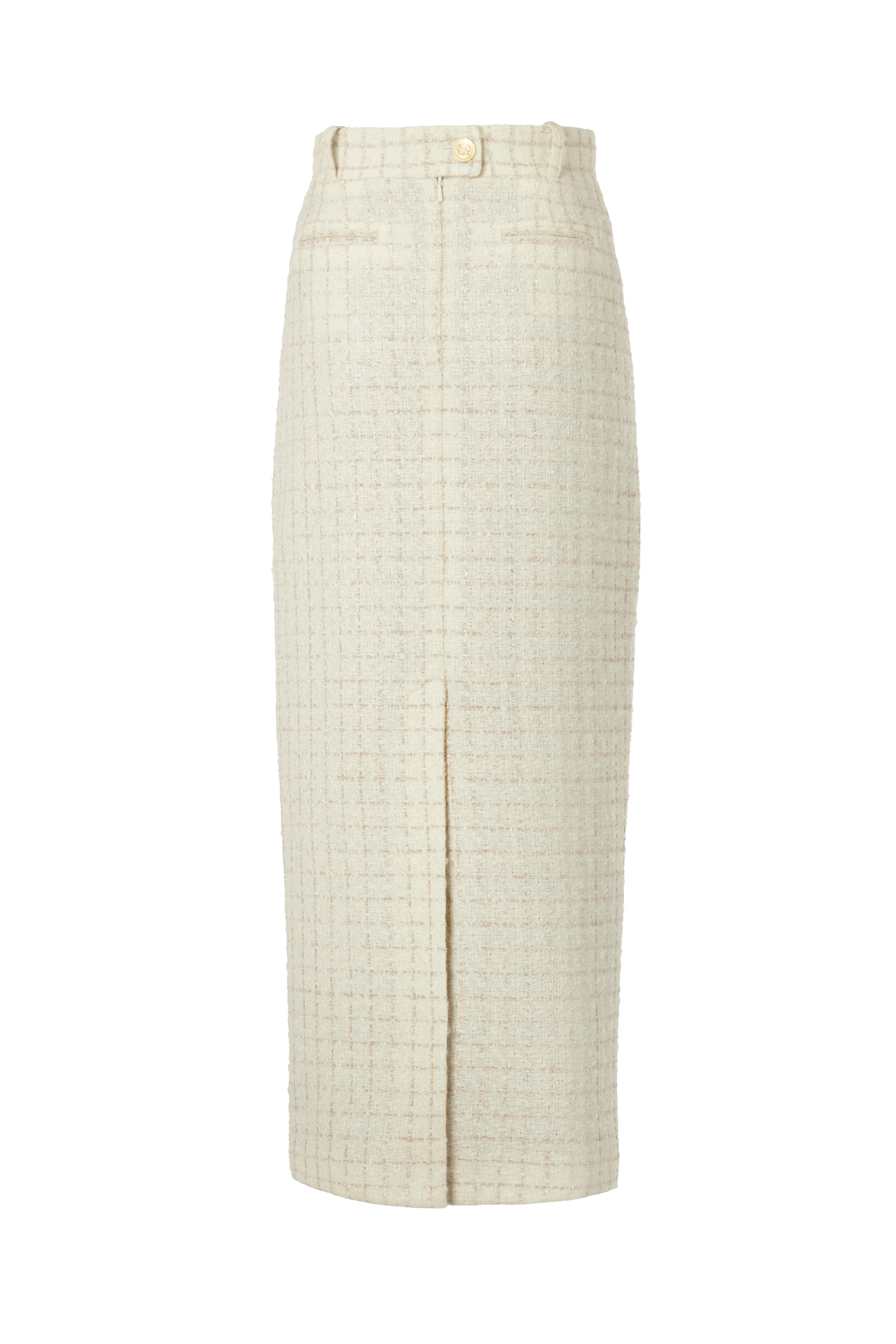 Knightsbridge Maxi Skirt (Ivory Sparkle Tweed) - Image 7