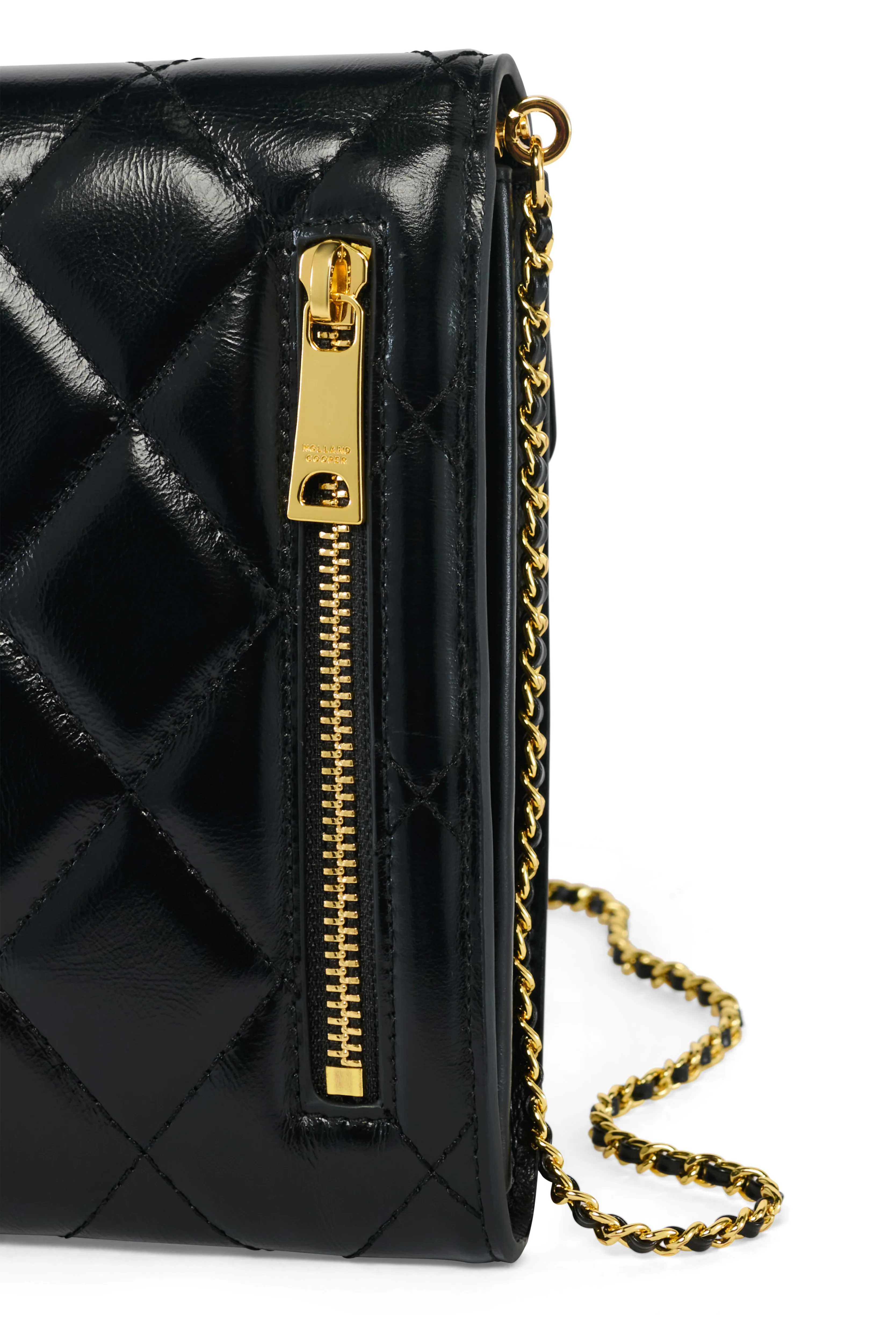 Knightsbridge Quilted Phone Pouch (Black Leather) - Image 5