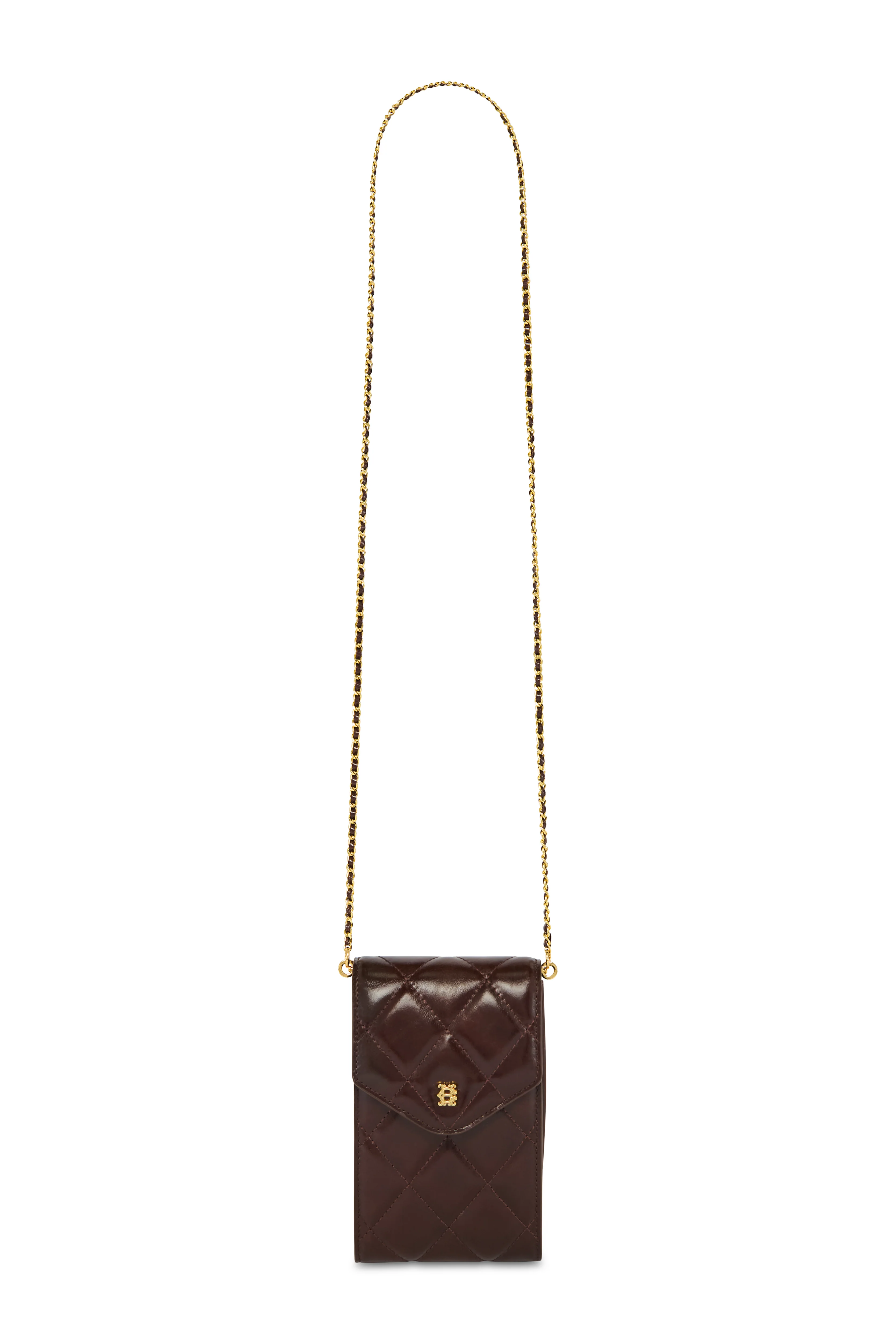 Knightsbridge Quilted Phone Pouch (Chestnut Leather) - Image 3