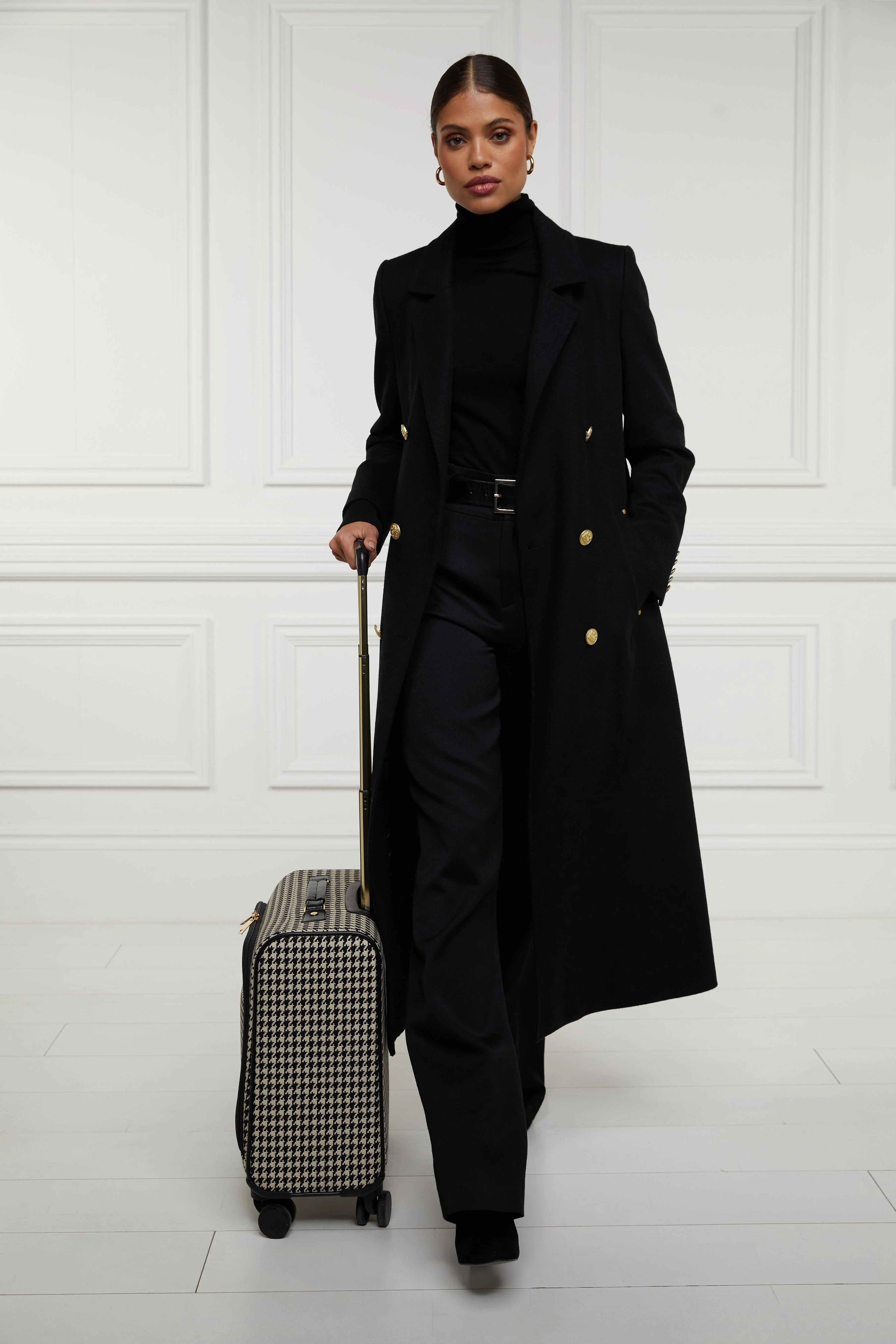 Knightsbridge Small Suitcase (Ecru Houndstooth) - Image 3
