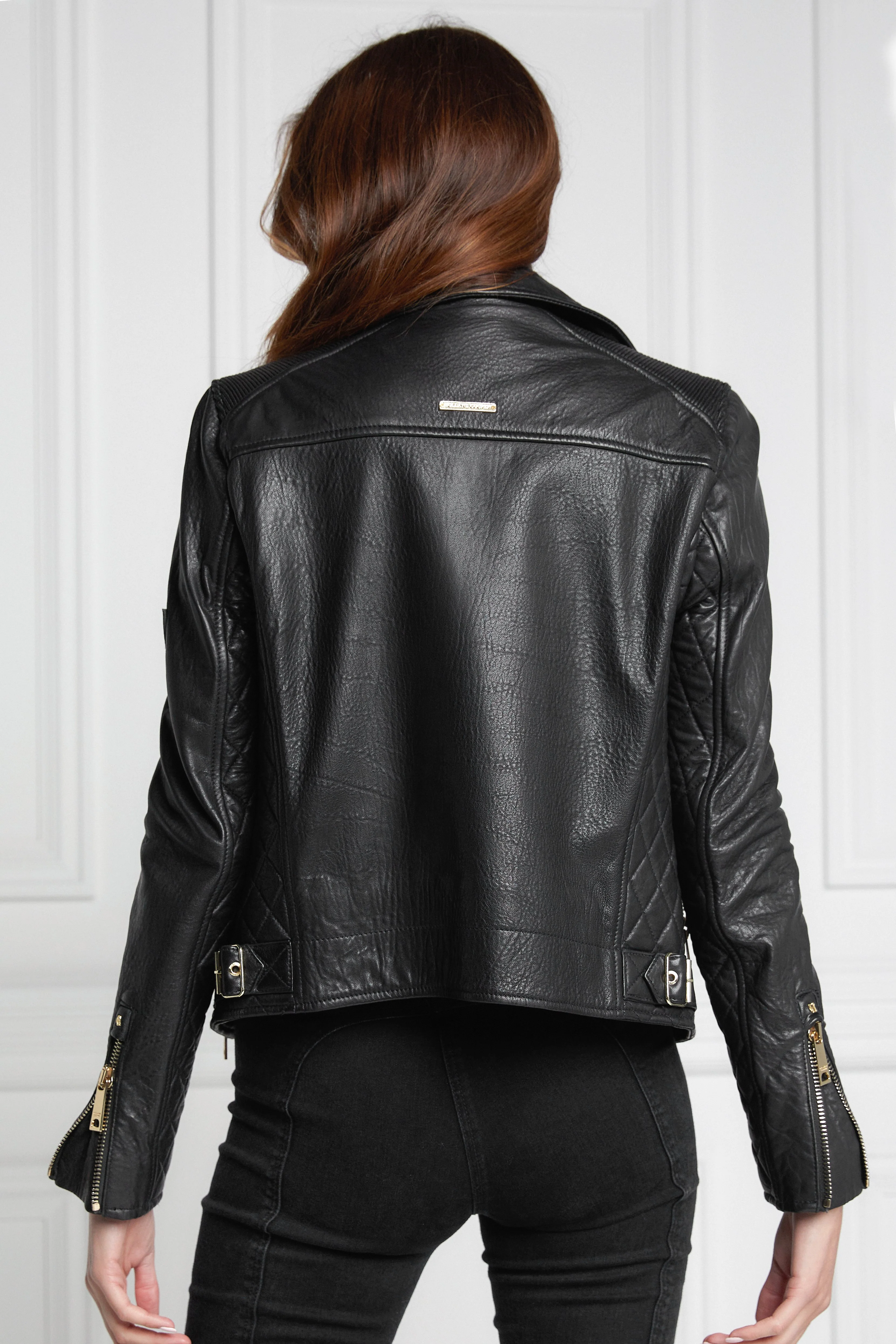 Leather Biker Jacket (Black) - Image 4