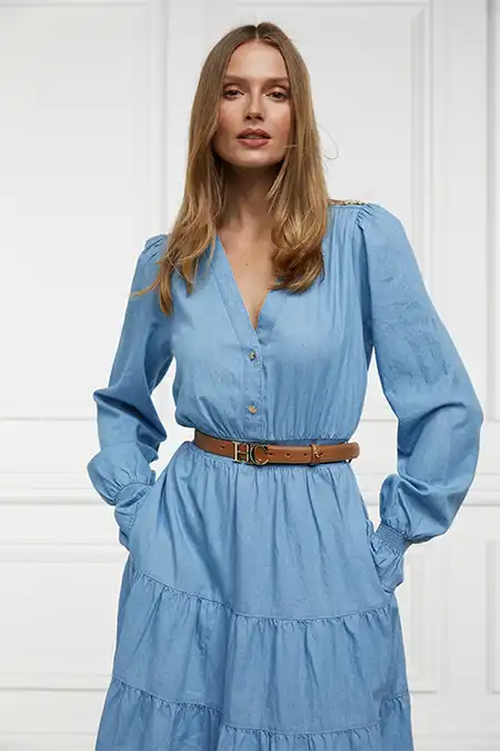 Lilibet Maxi Dress (Washed Indigo) - Image 5