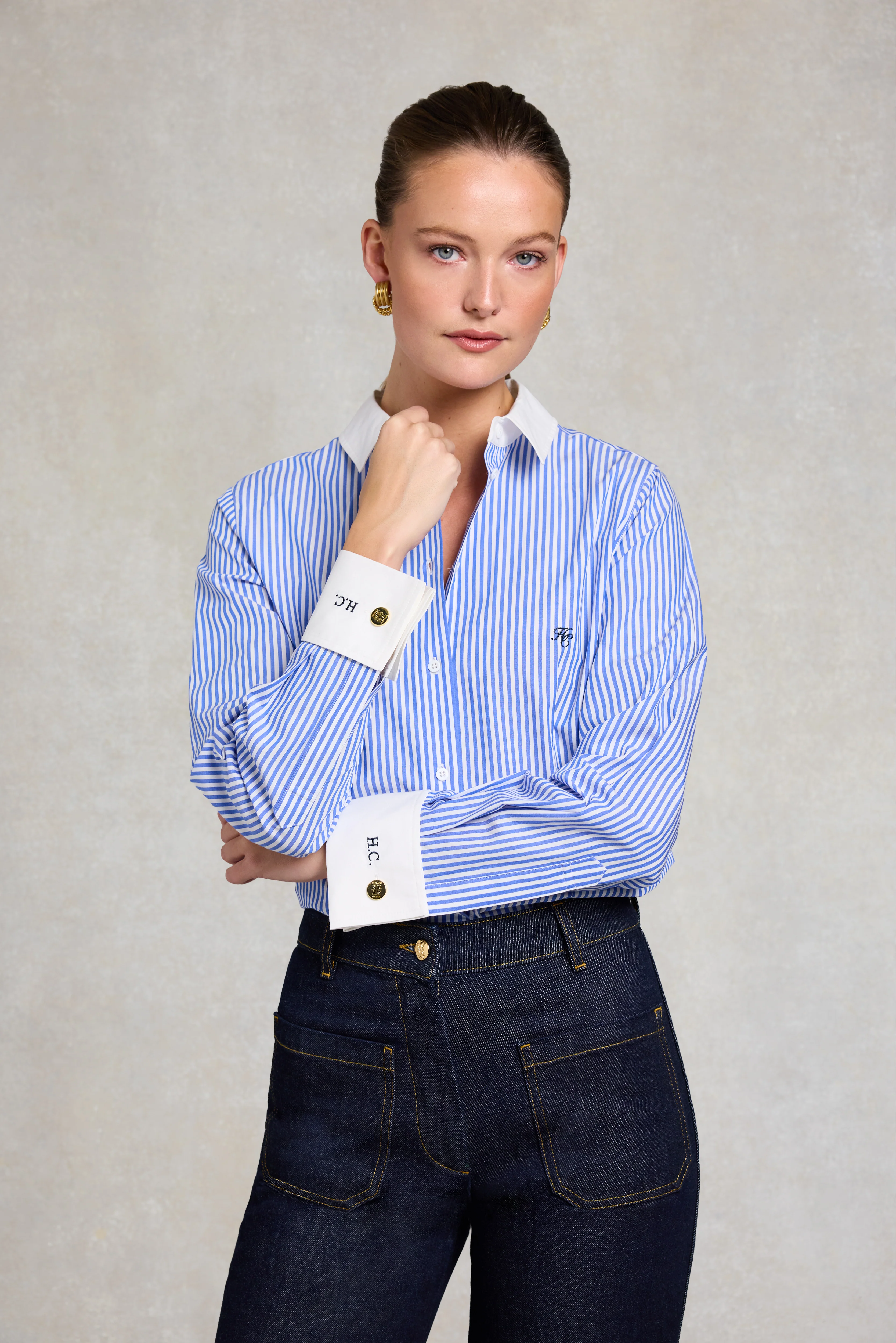 Louisa Shirt (Deep Blue Stripe)