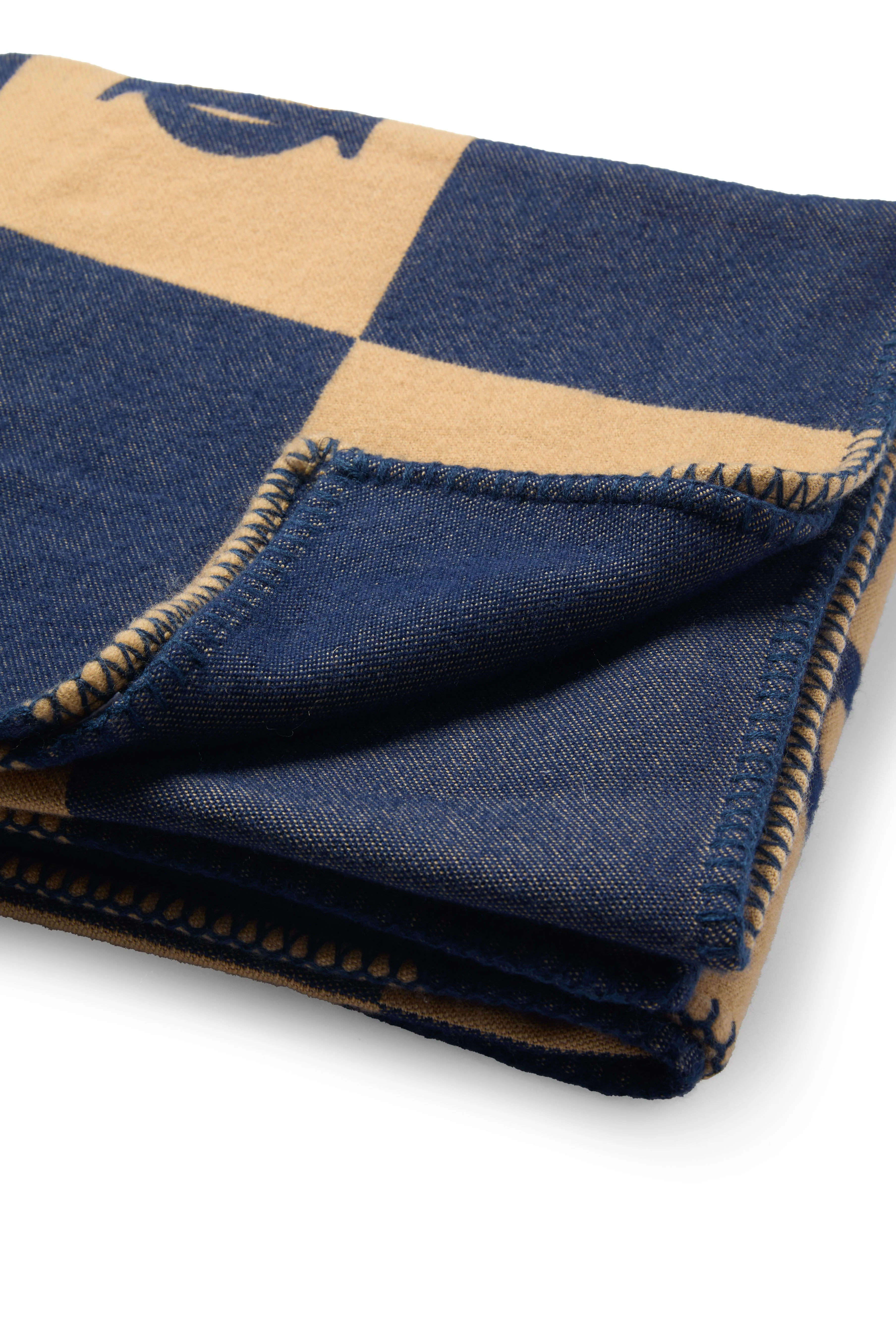 Luxury Blanket (Navy Camel) - Image 5