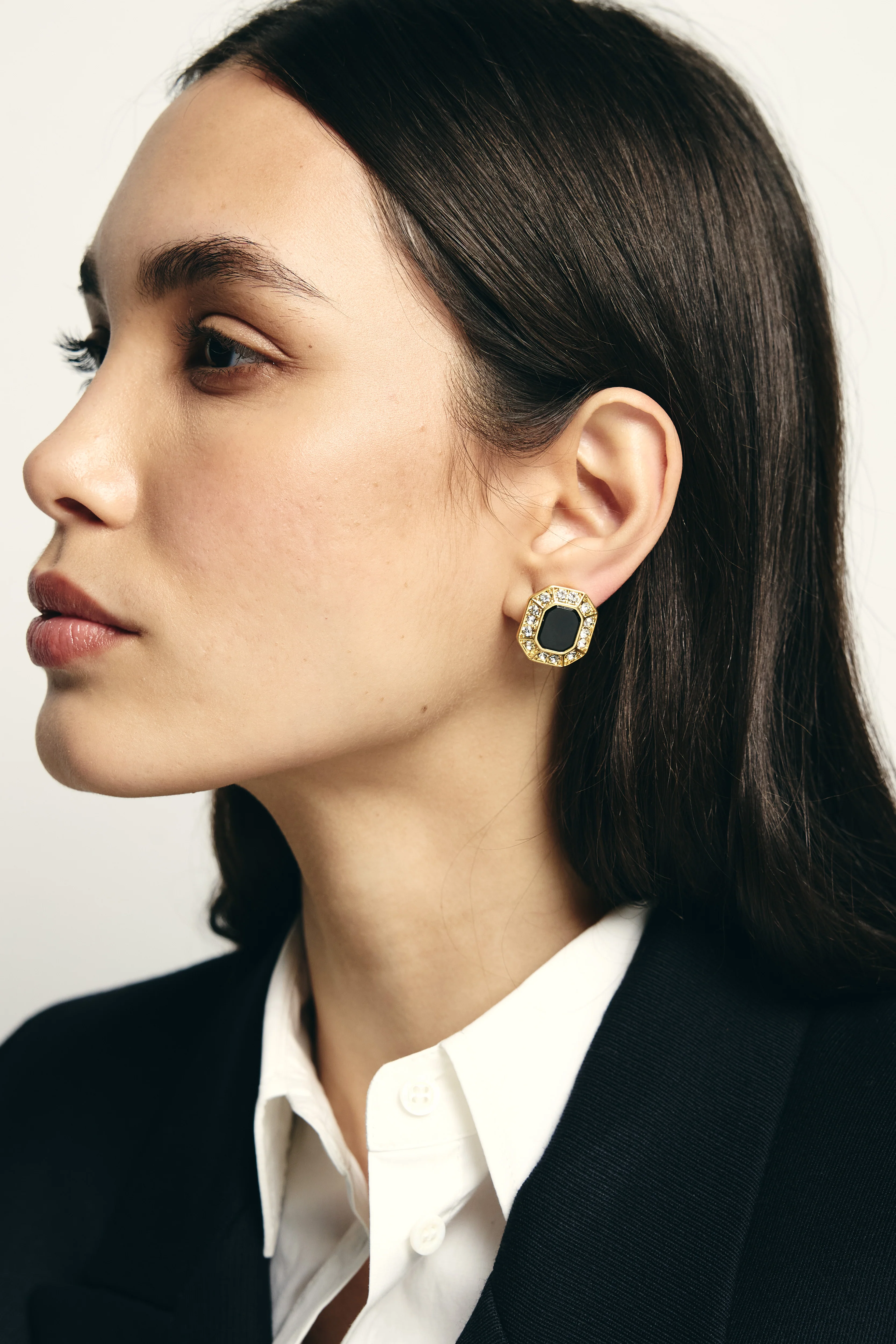 Luxury Clip On Earrings (Onyx Gold) - Image 3