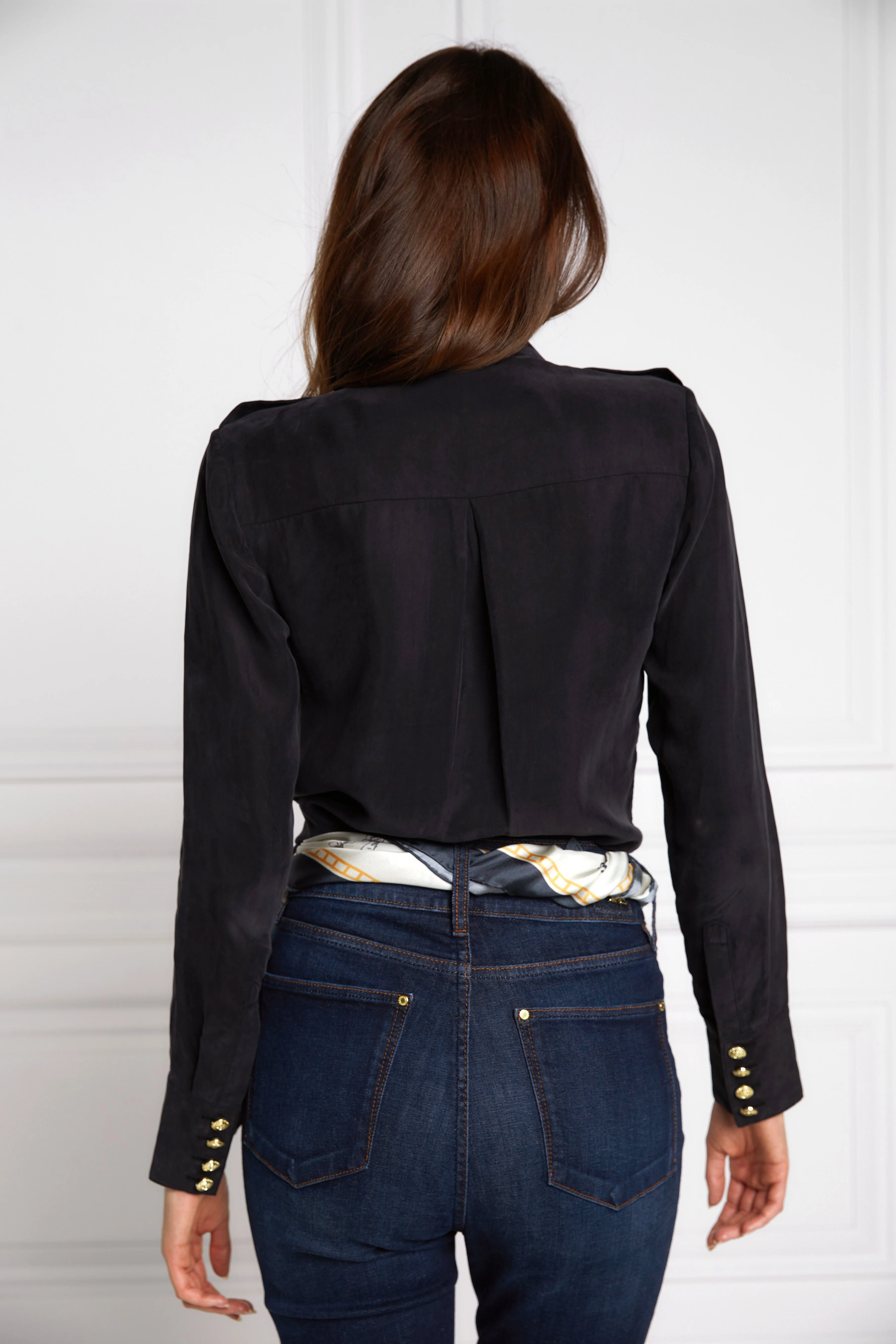 Luxury Cupro Shirt (Black) - Image 2