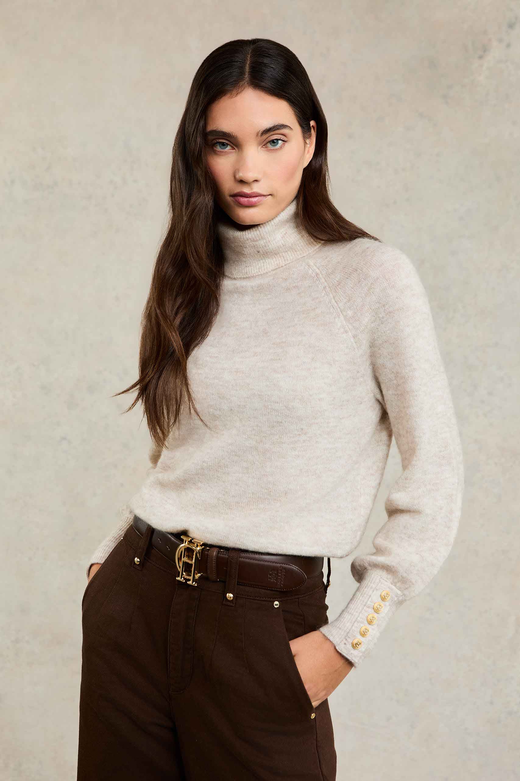 Maisie Roll Neck Knit (Barley) - Image 3
