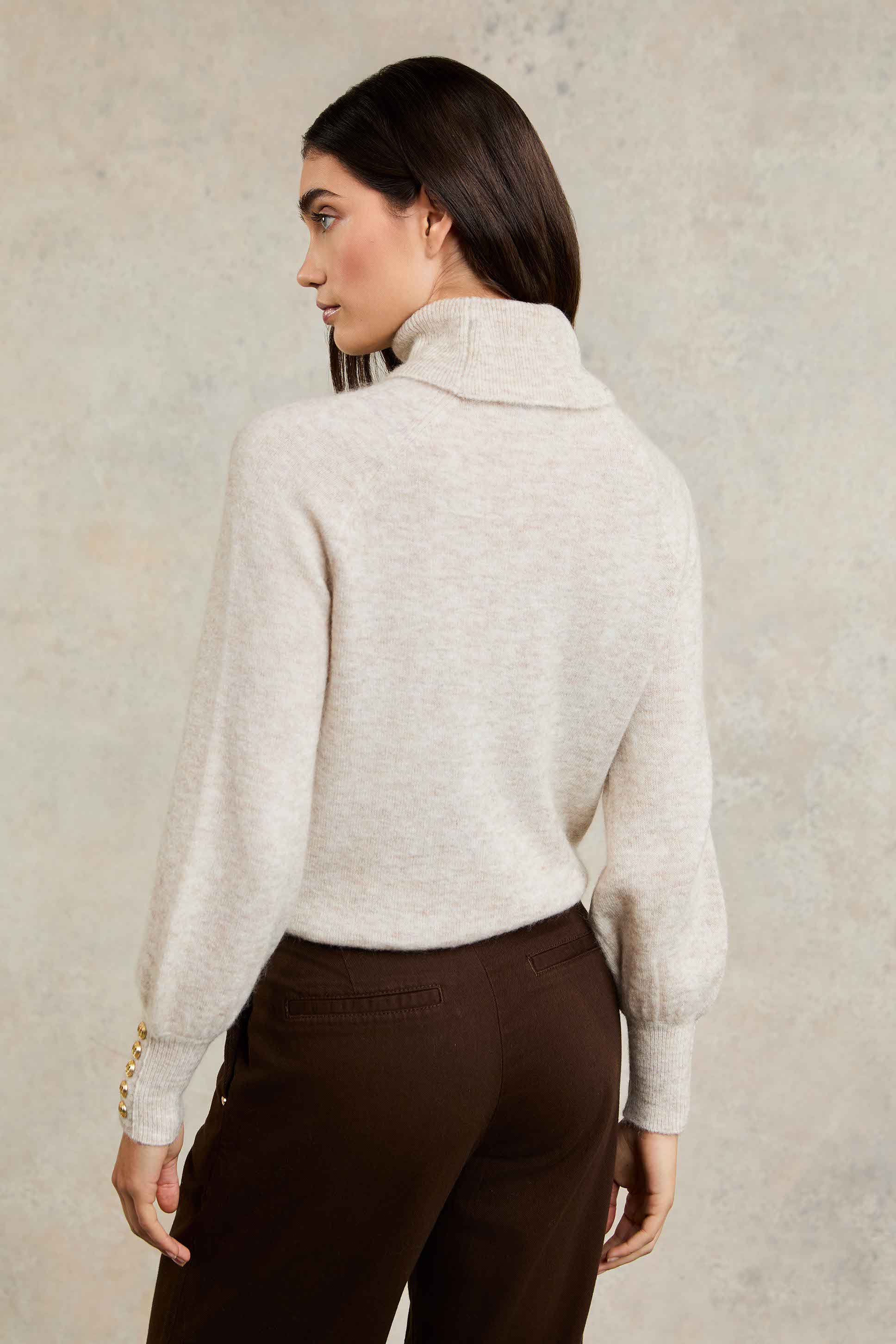 Maisie Roll Neck Knit (Barley) - Image 9