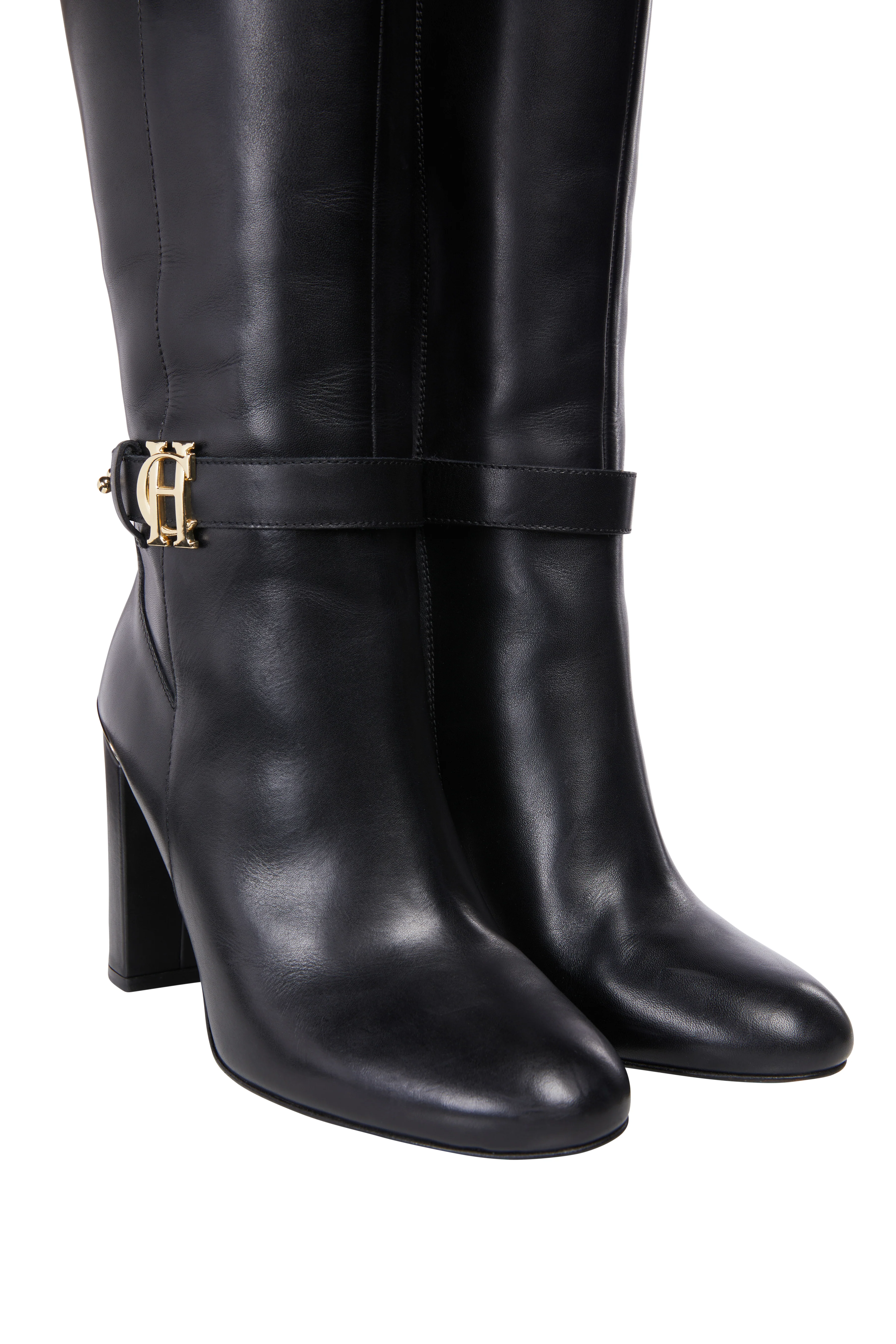 Marlborough Knee Boot (Black Leather) - Image 6