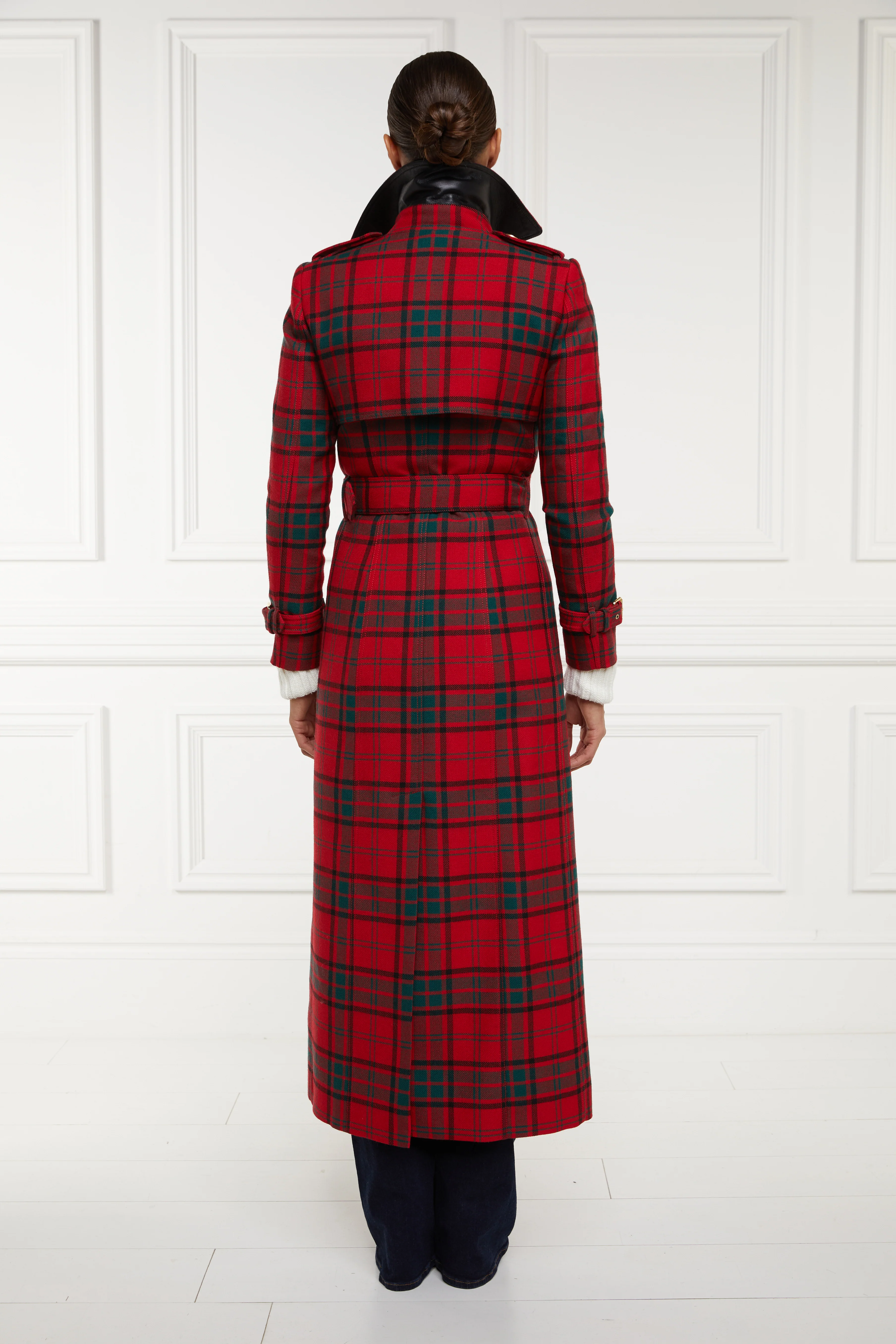 Full Length Marlborough Trench Coat (Red Tartan) - Image 4