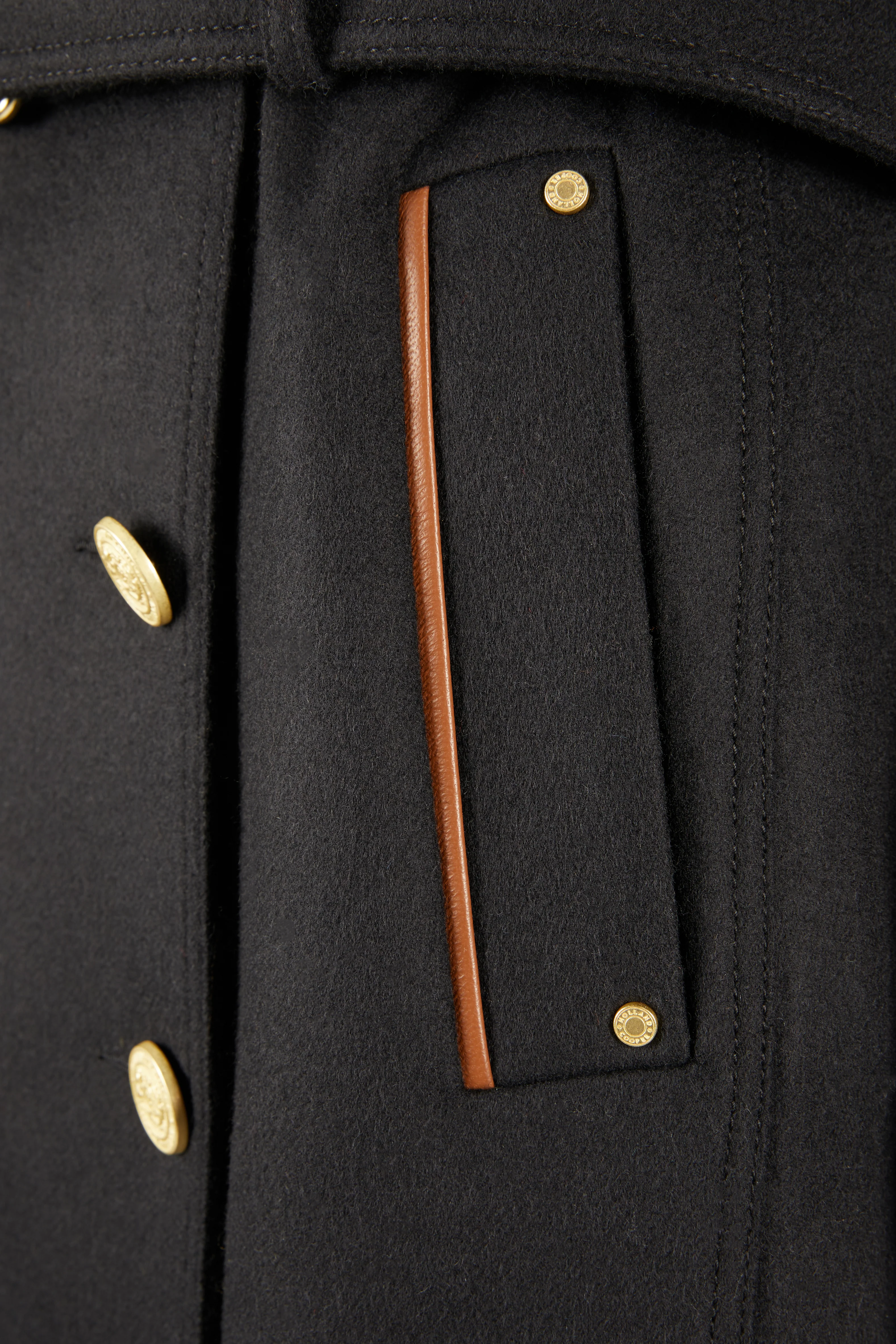 Marlborough Trench Coat (Soft Black Tan) - Image 18