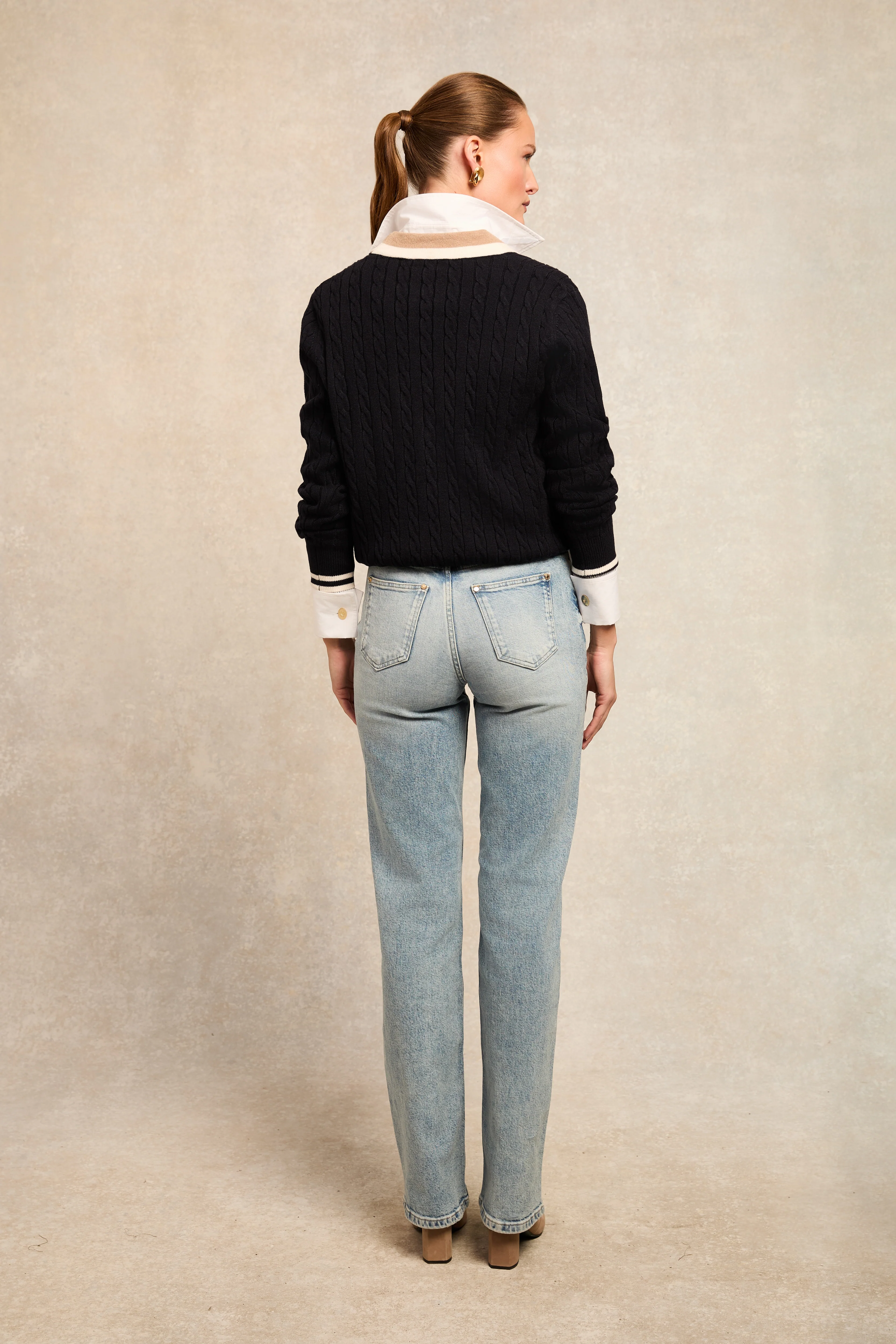 Melissa V Neck Knit (Ink Navy) - Image 6