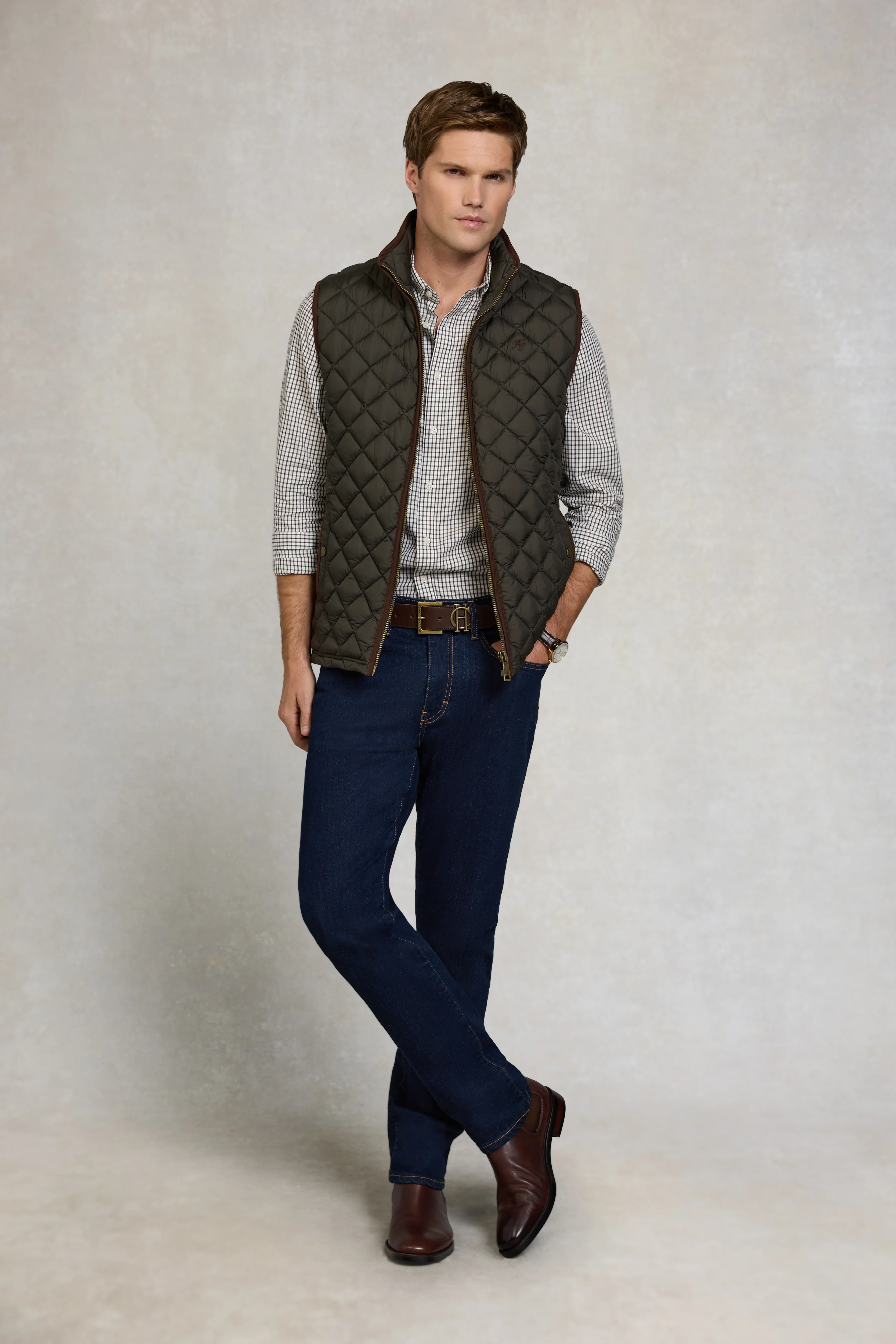 Men's Classic Woven Button Down Shirt (Cheltenham Check Green) - Image 8
