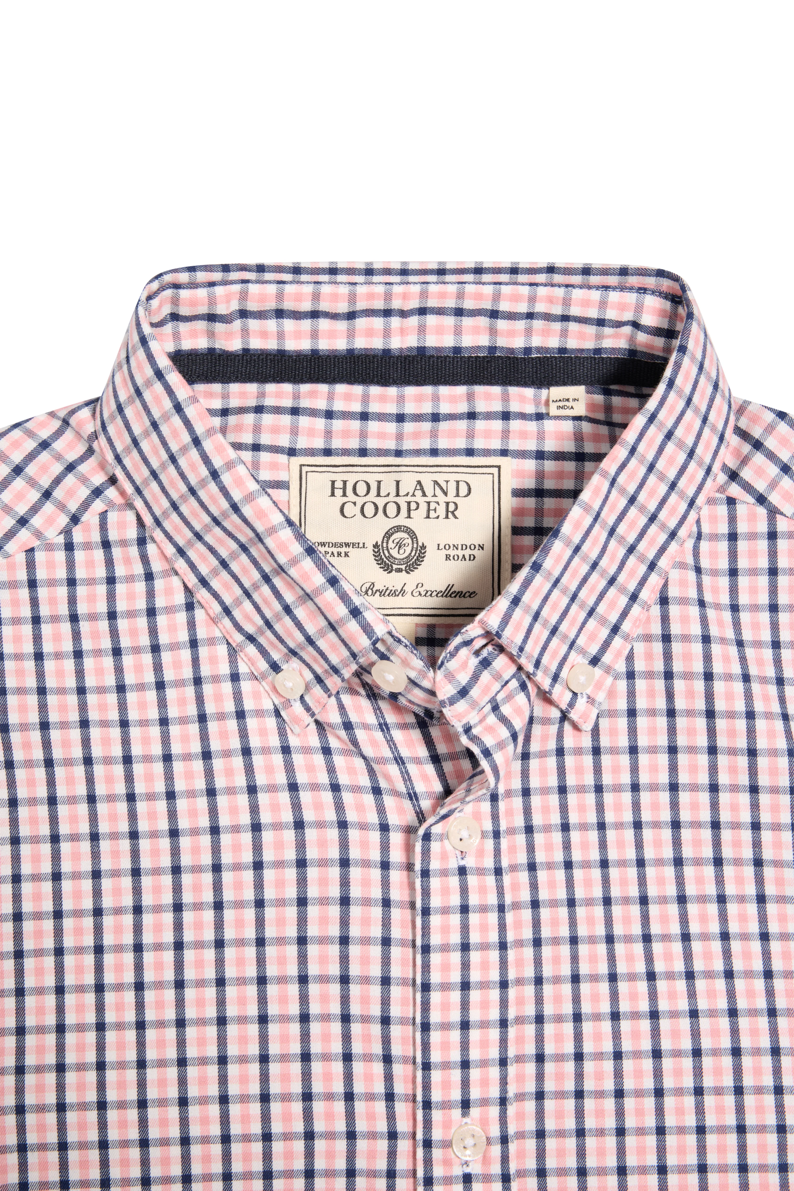 Men's Classic Woven Button Down Shirt (Cotswold Pink Check) - Image 7