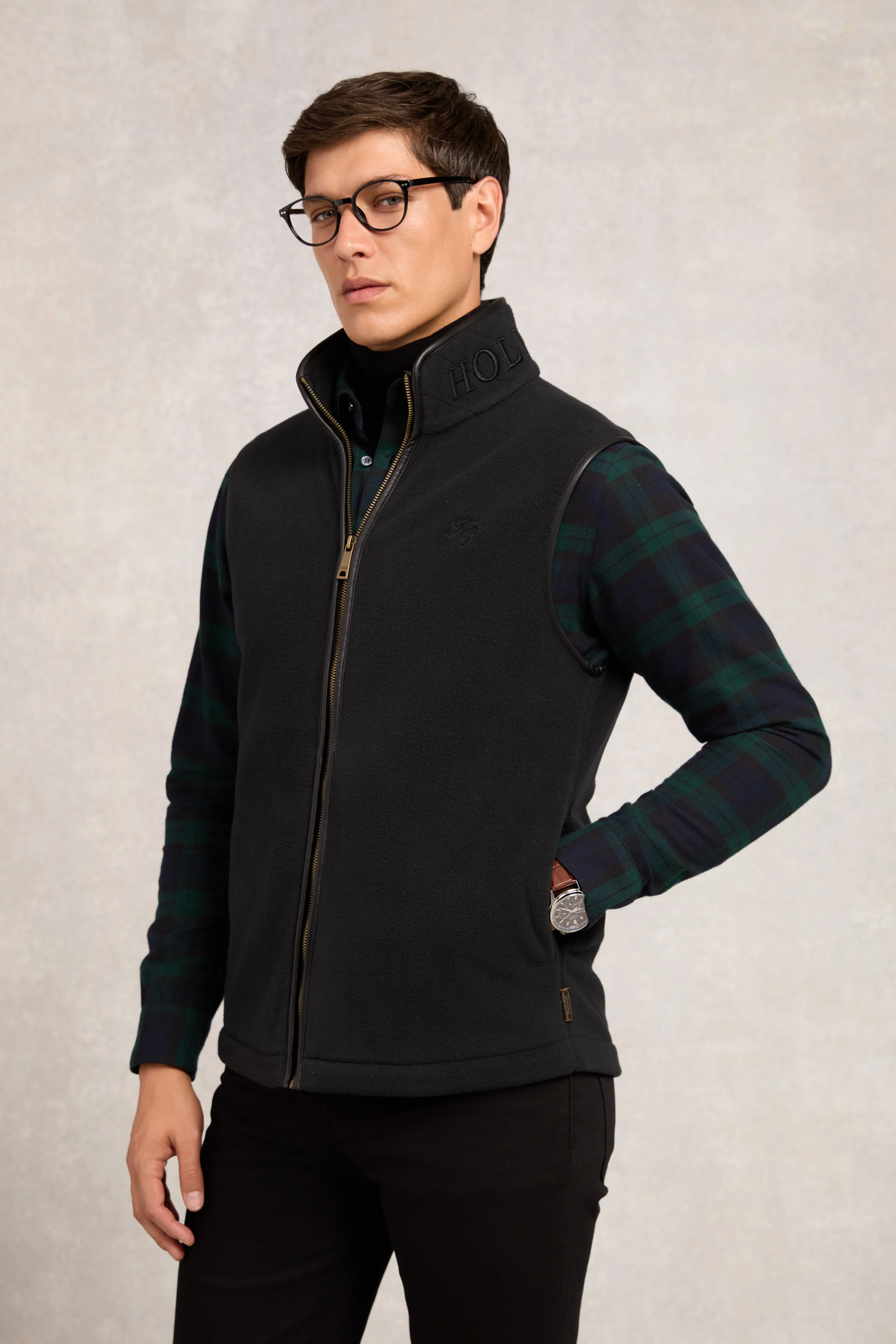 Men's Country Fleece Gilet (Black) - Image 3